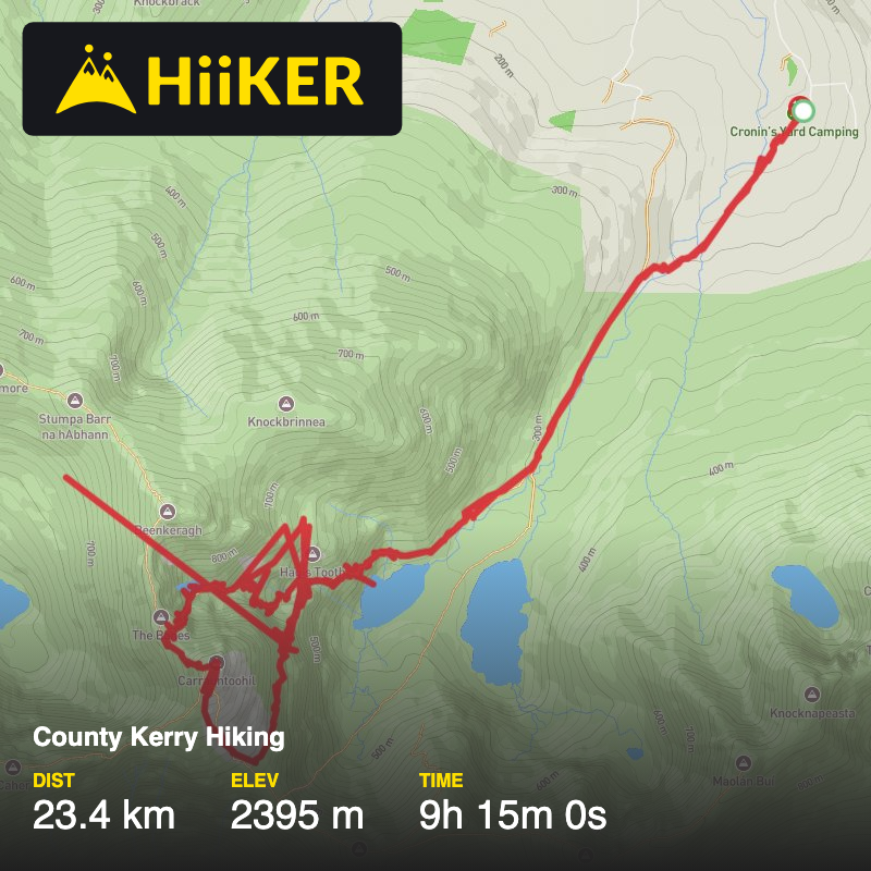 A map preview of the recording County Kerry Hiking.