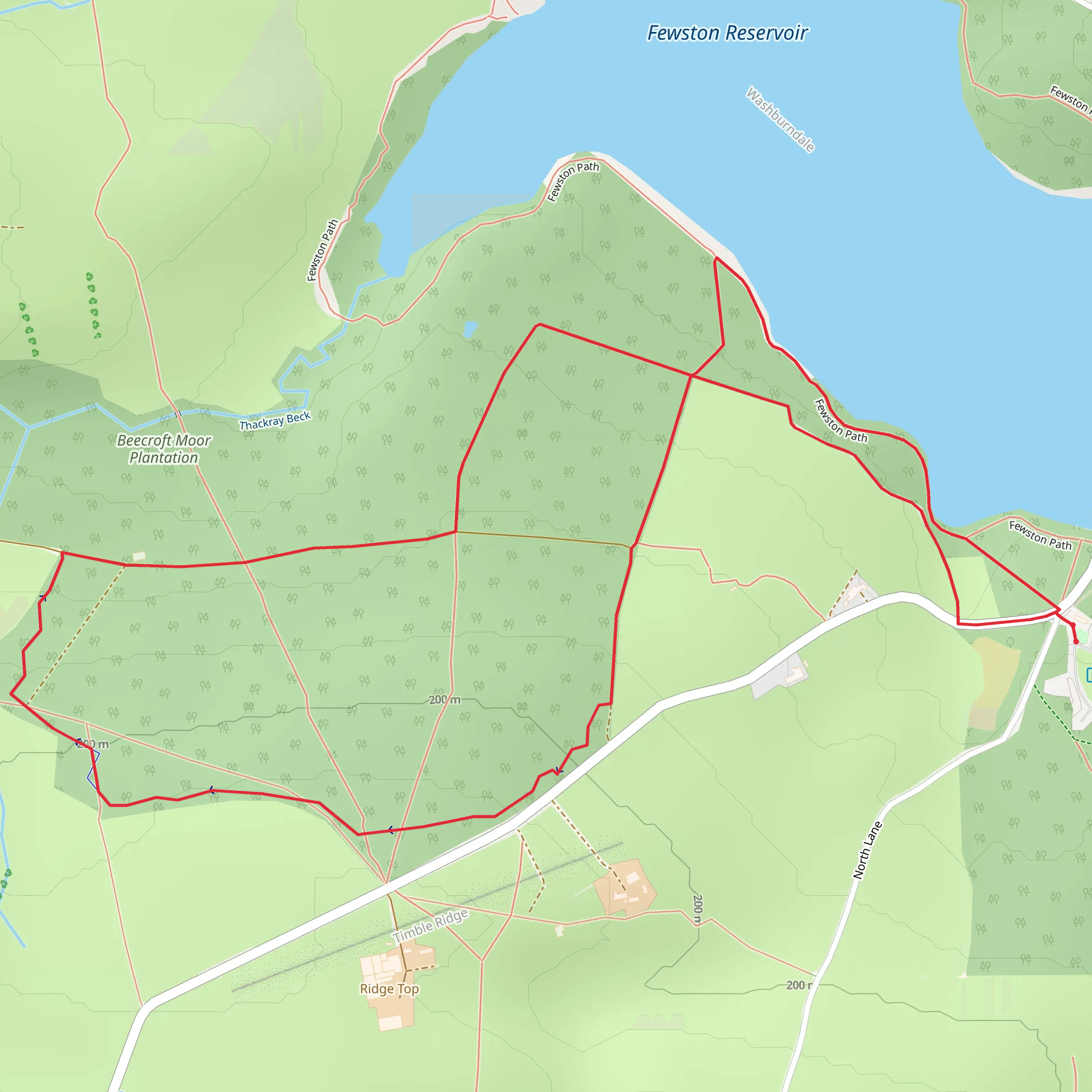Beecroft Moor Plantation Loop mobile static map