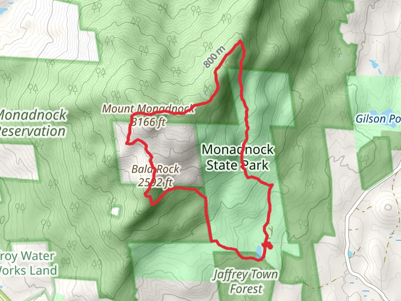 Mount Monadnock, Pumpelly Trail and Cascade Link Loop Trail