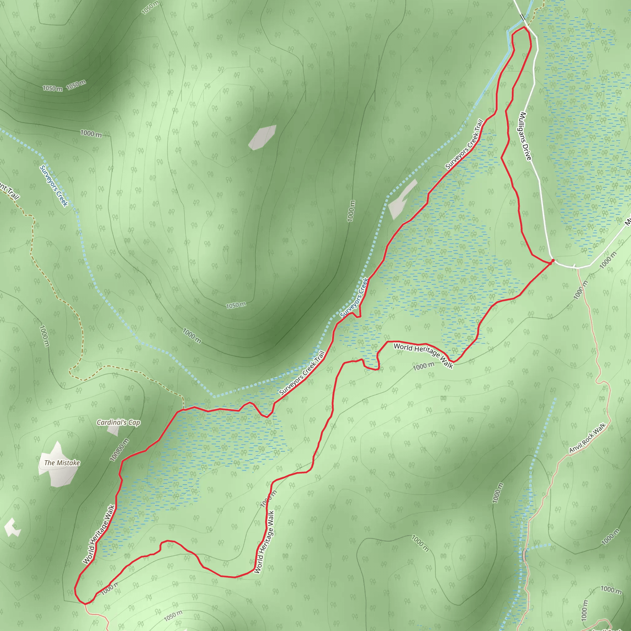 Dandahra Crags Track mobile static map