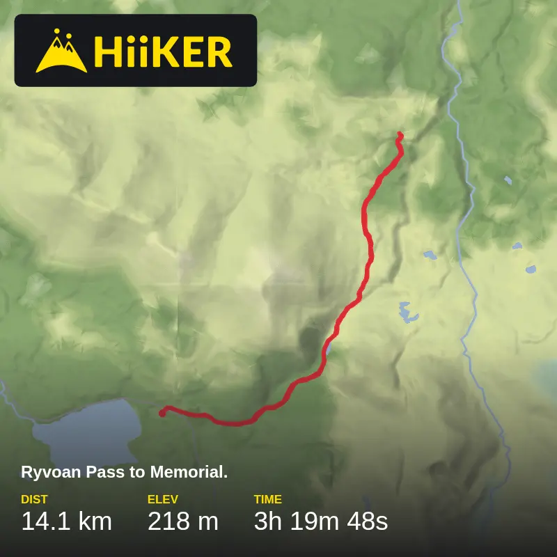 A map preview of the recording Ryvoan Pass to Memorial..