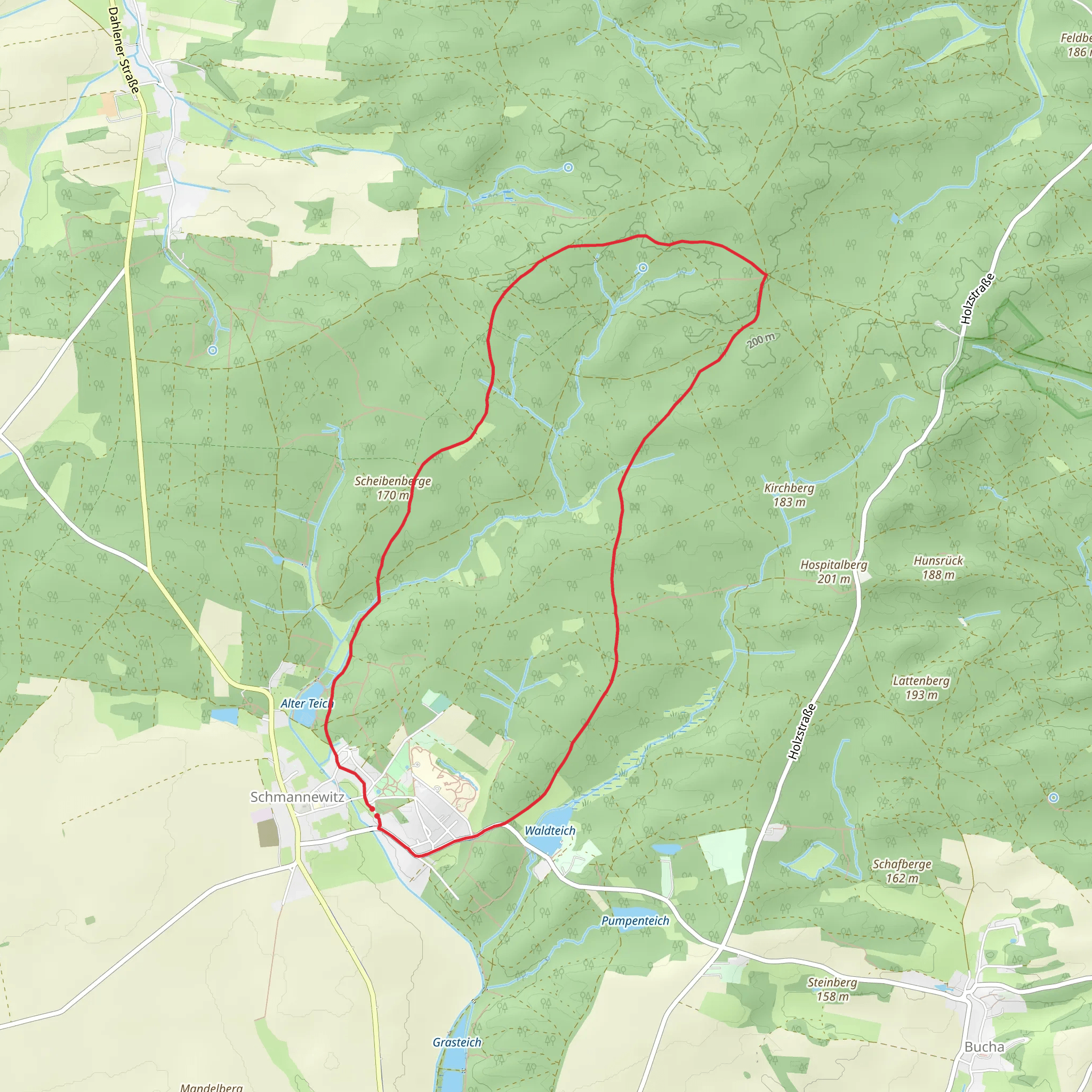 Neuer Weg and Schmannewitz Loop mobile static map