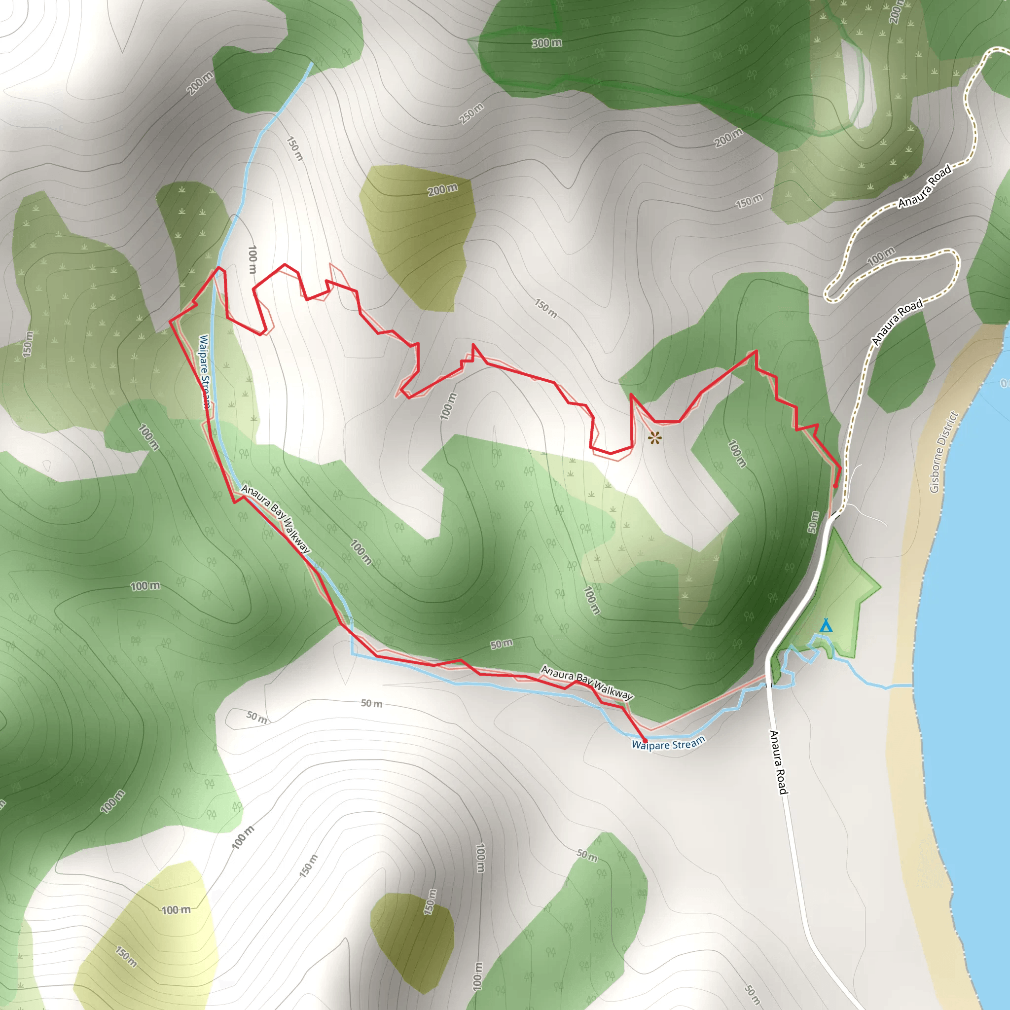 Anaura Bay Walkway mobile static map