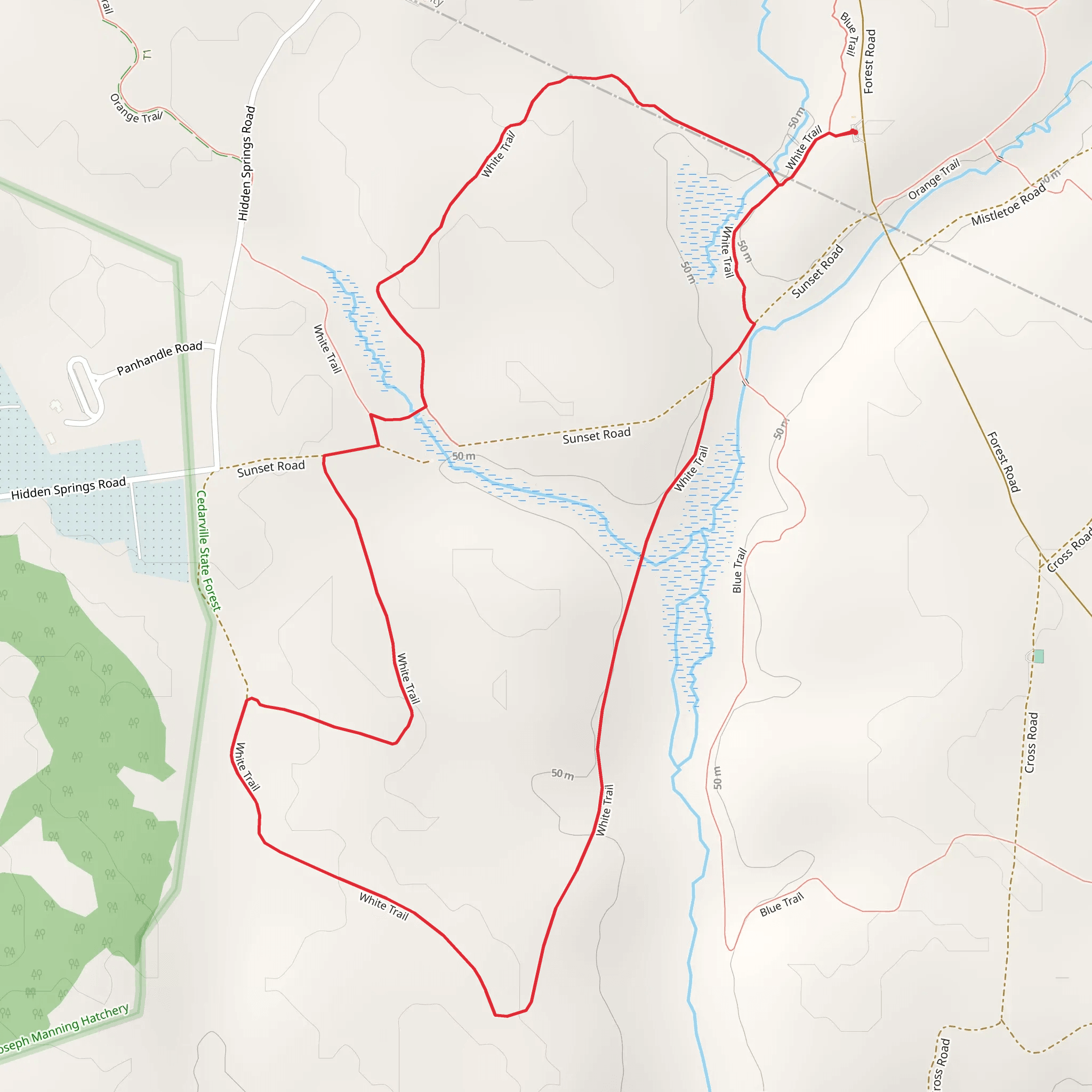 White Loop Trail mobile static map