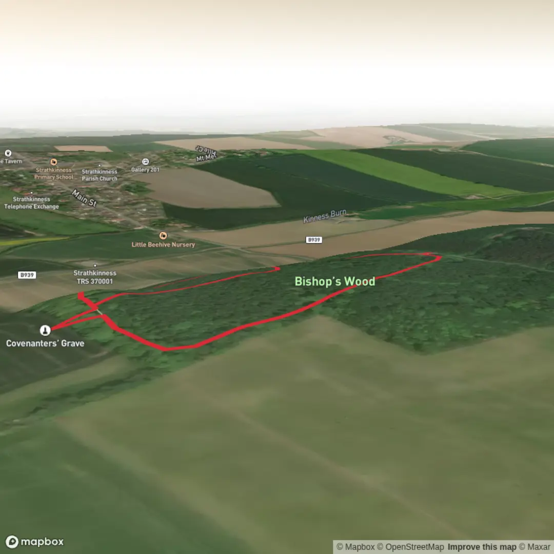 An image depicting the trail Bishop’s wood and its surrounding area.