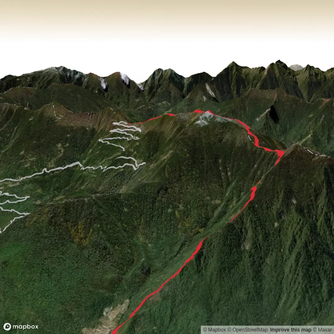 An image depicting the trail Kyichu-Chelela and its surrounding area.