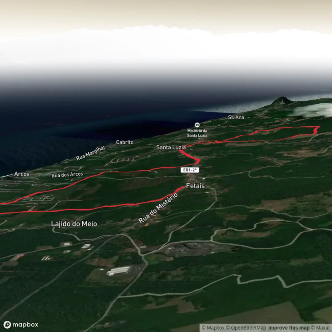 An image depicting the trail Caminhos de Santa Luzia and Rua de Cima and its surrounding area.