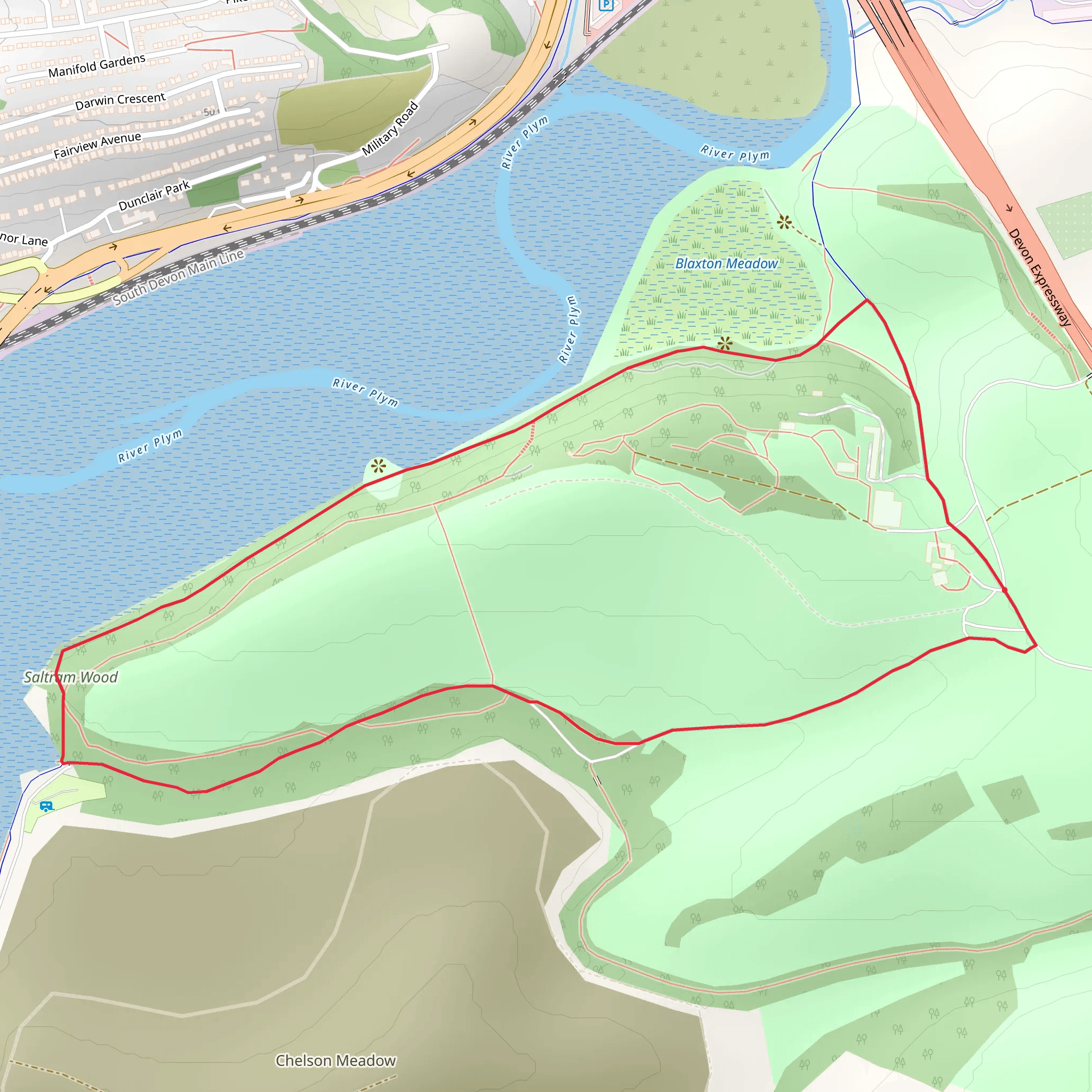 Saltram Park Loop mobile static map