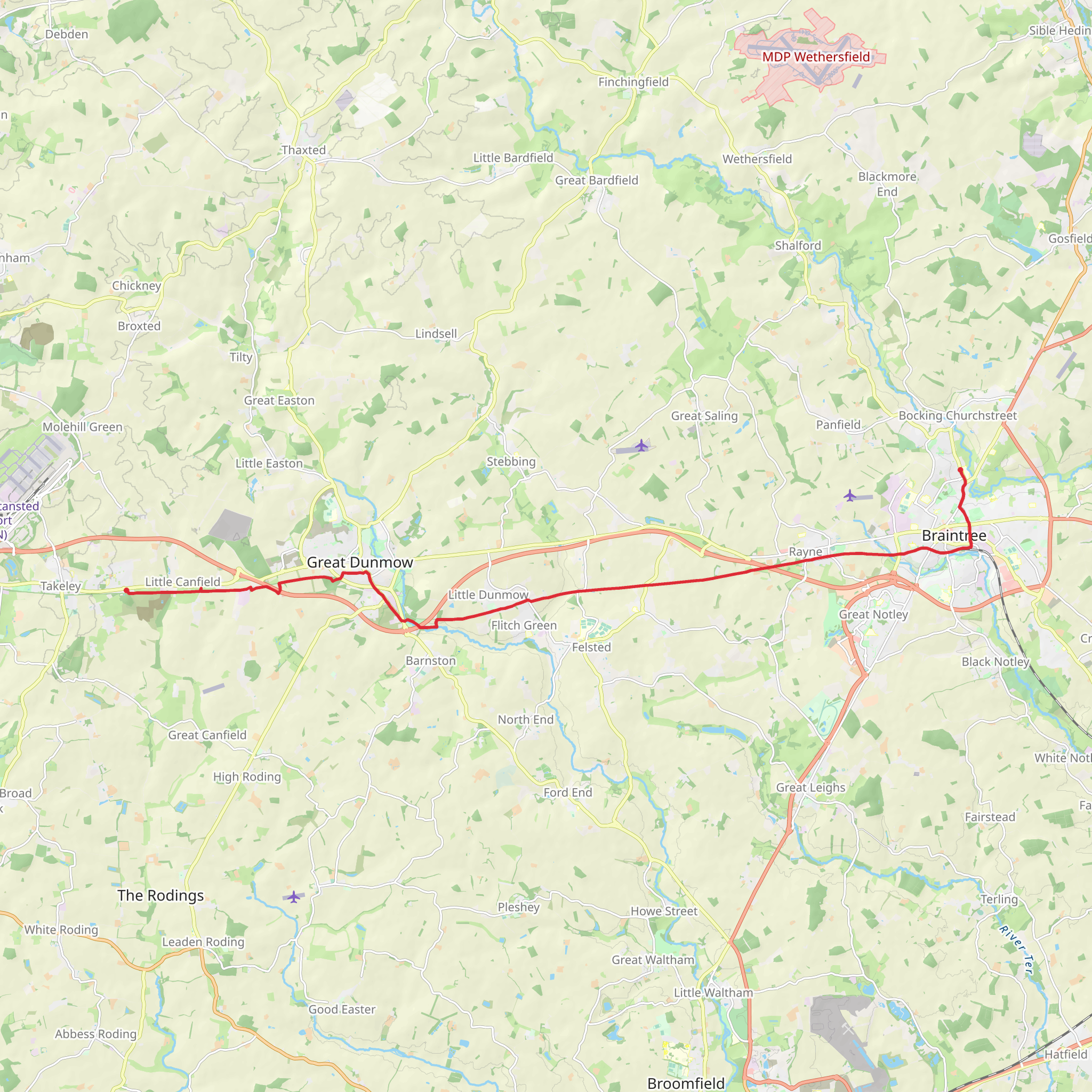 The Flitch Way from Braintree mobile static map
