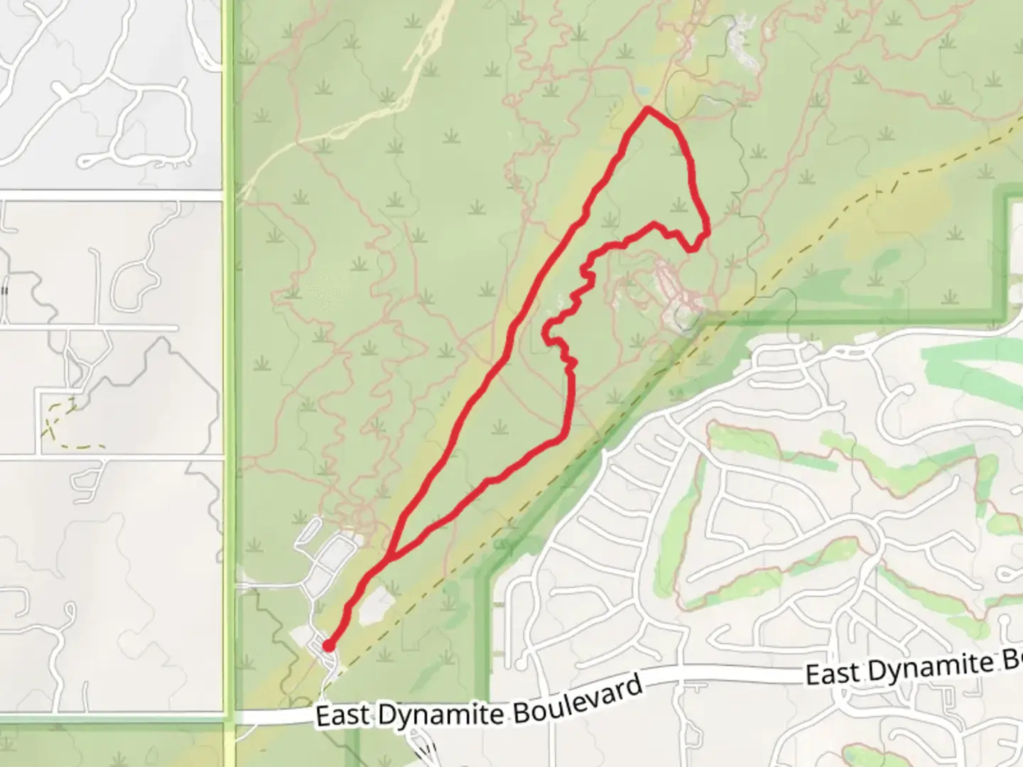 An image depicting the trail Latigo Loop Trail and its surrounding area.