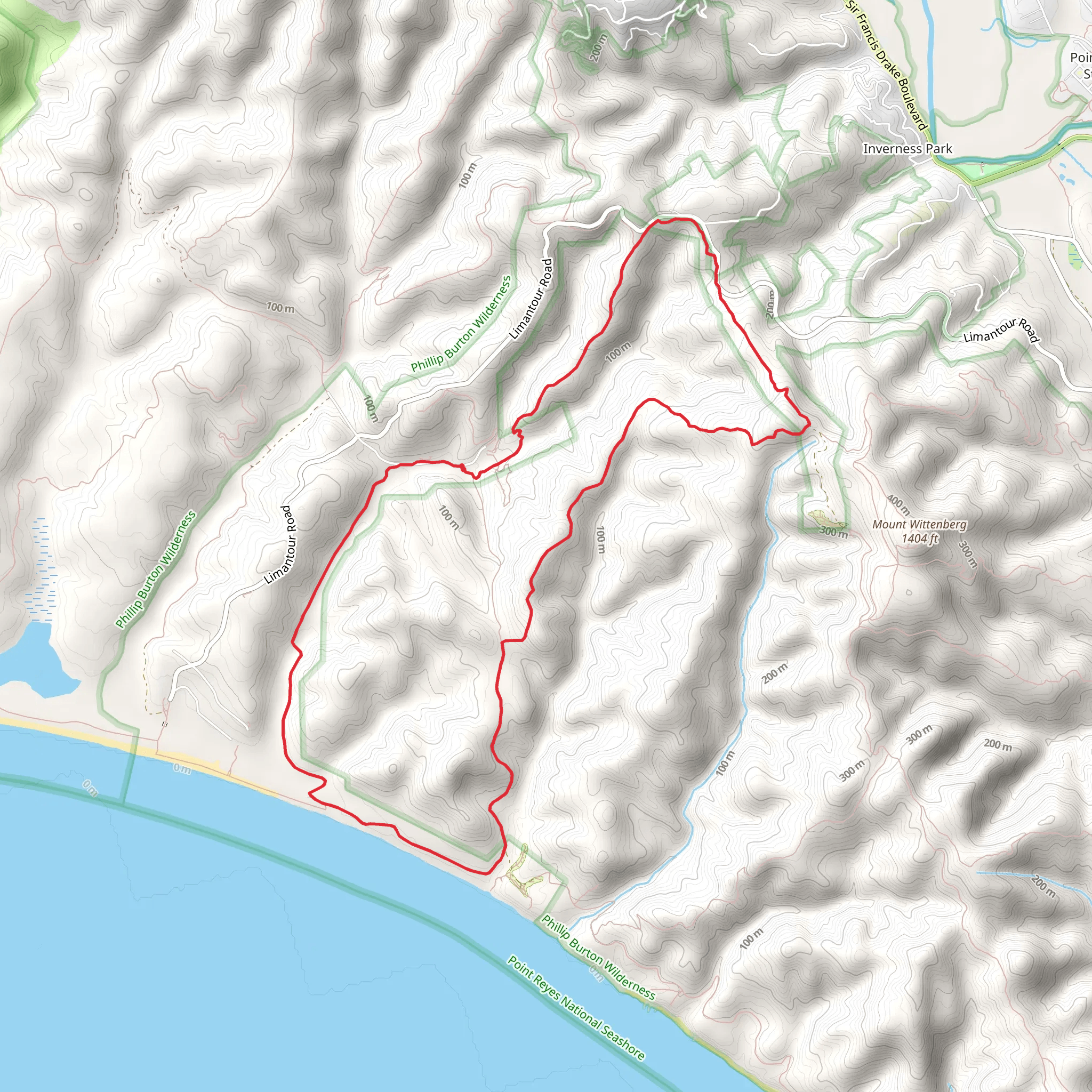 Laguna, Fire Lane and Coast Loop Trail mobile static map
