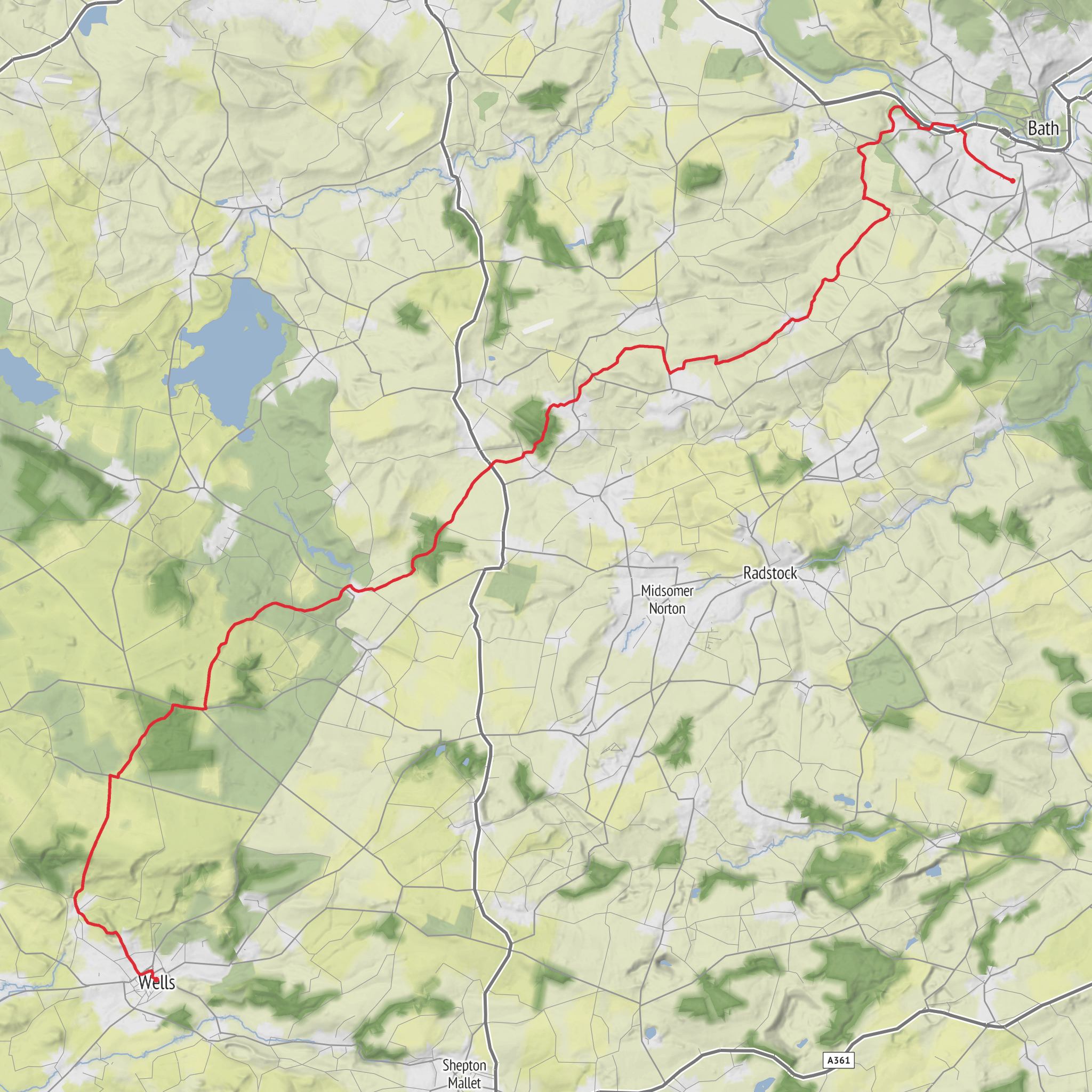 Bath > Wells mobile static map