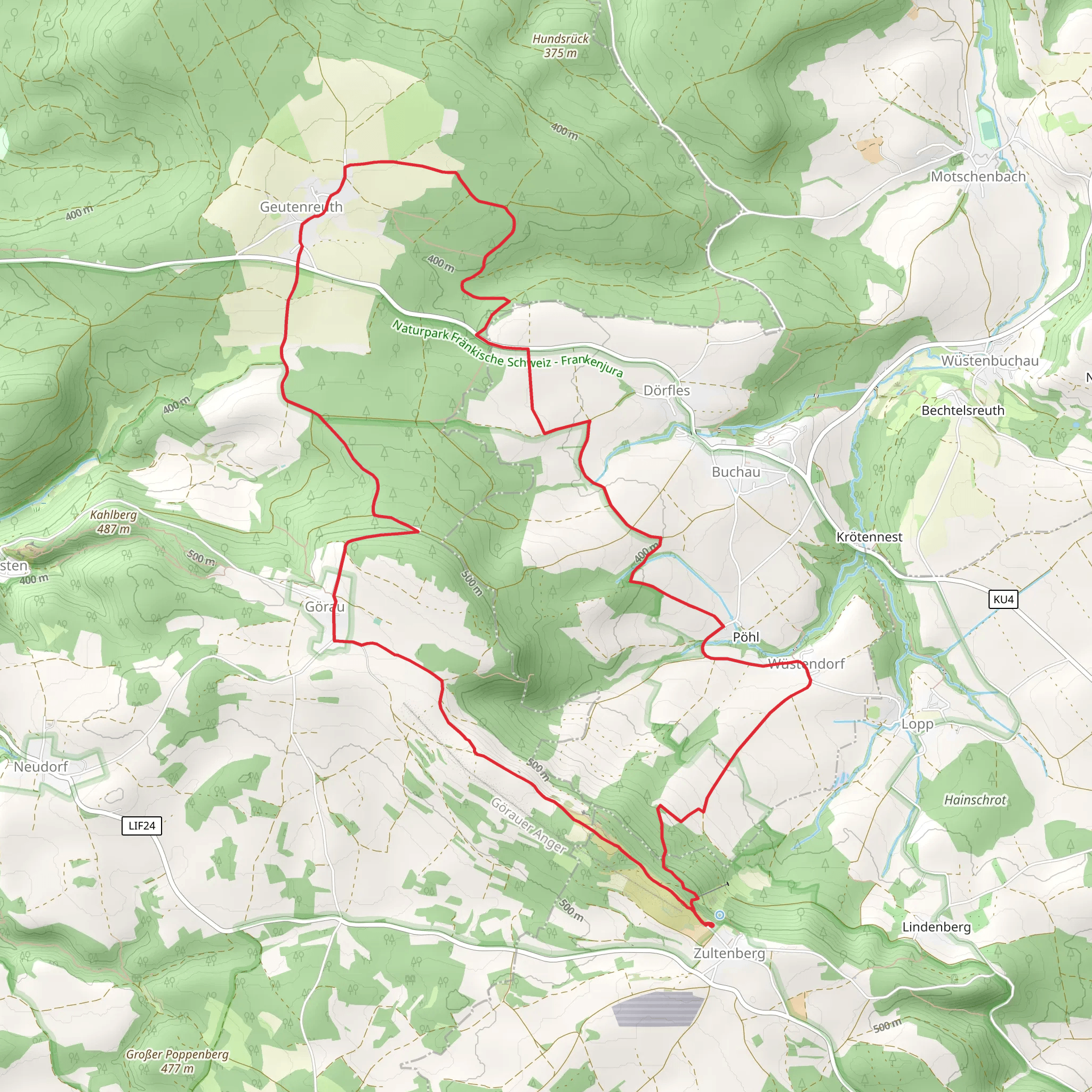 Kalkgrubenbrunnen and Zultenberg Loop mobile static map