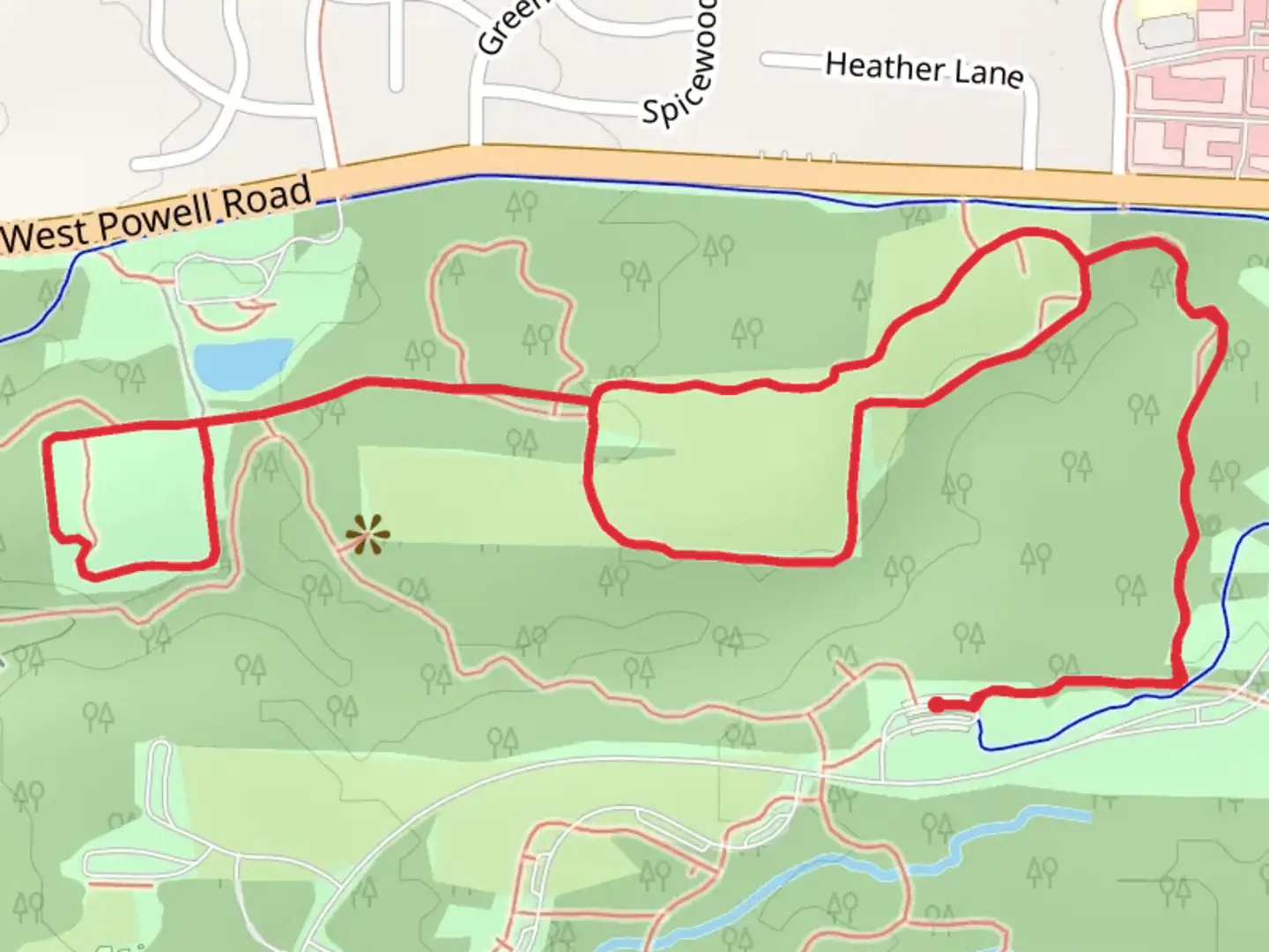 An image depicting the trail Coyote Run Trail - Highbanks Metro Park and its surrounding area.
