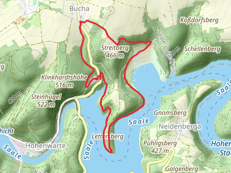 Lettersberg and Saalthal Loop from Bucha