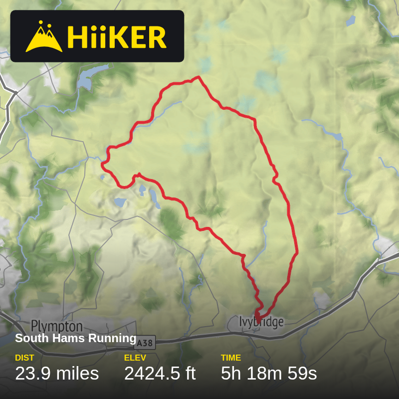 A map preview of the recording South Hams Running.