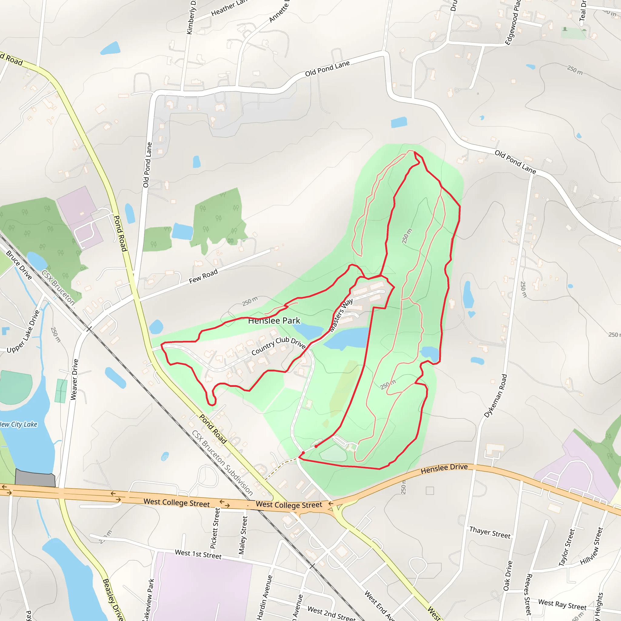 Henslee Park Loop mobile static map