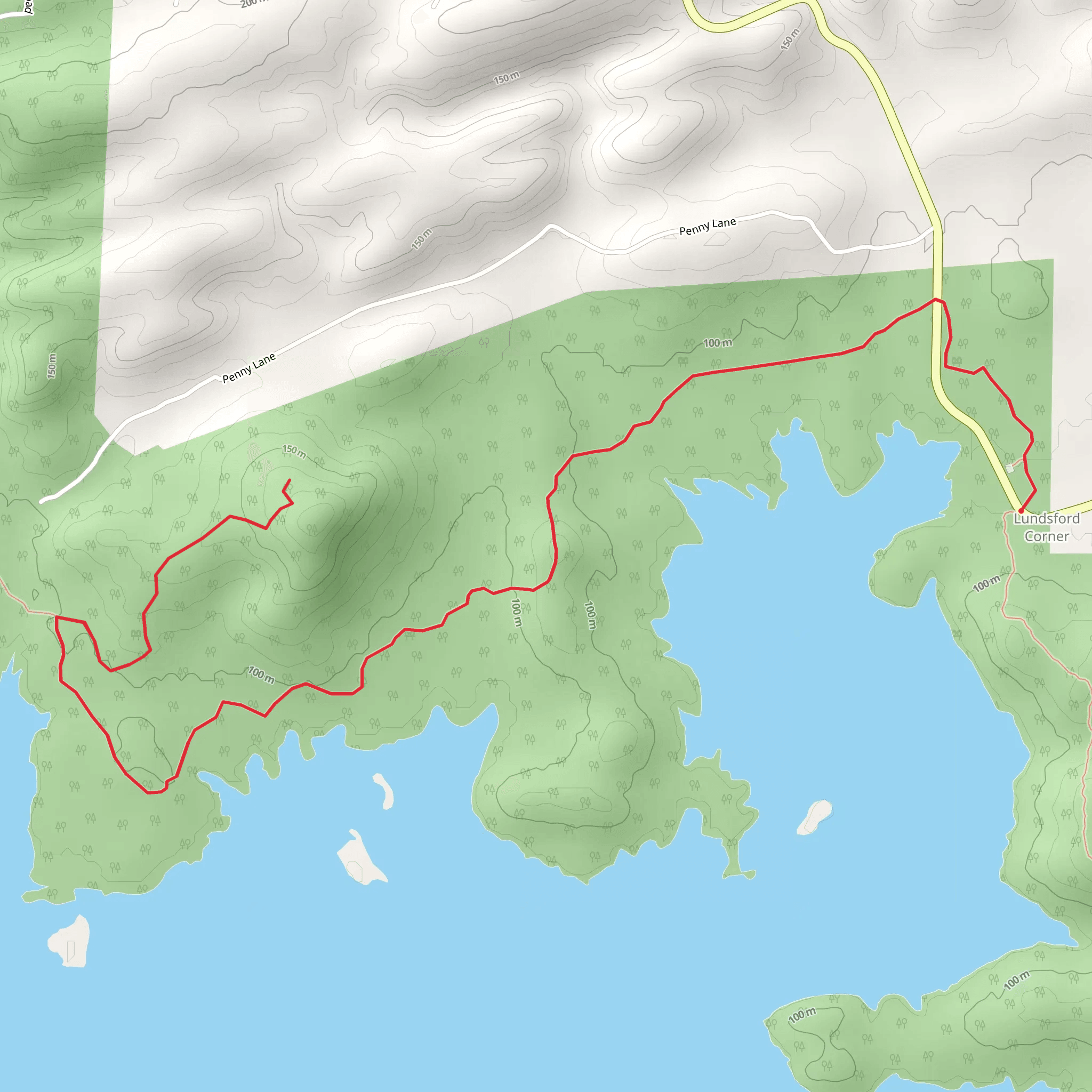 Ouachita Trail - Short from Lundsford Corner mobile static map