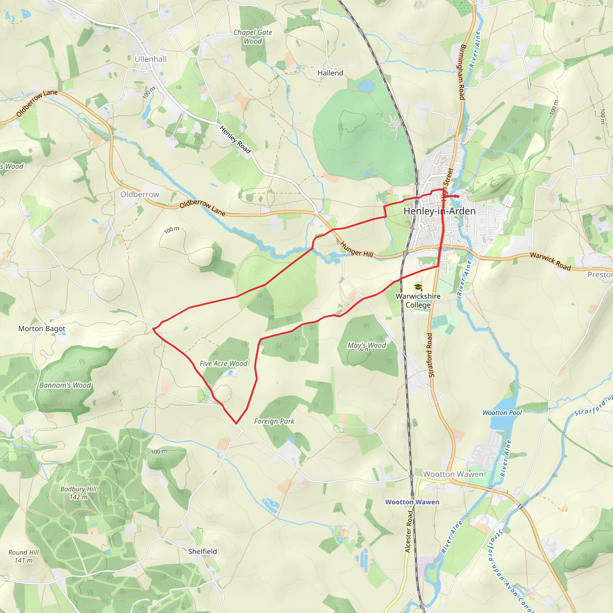 Five Acre Wood via Arden Way mobile static map