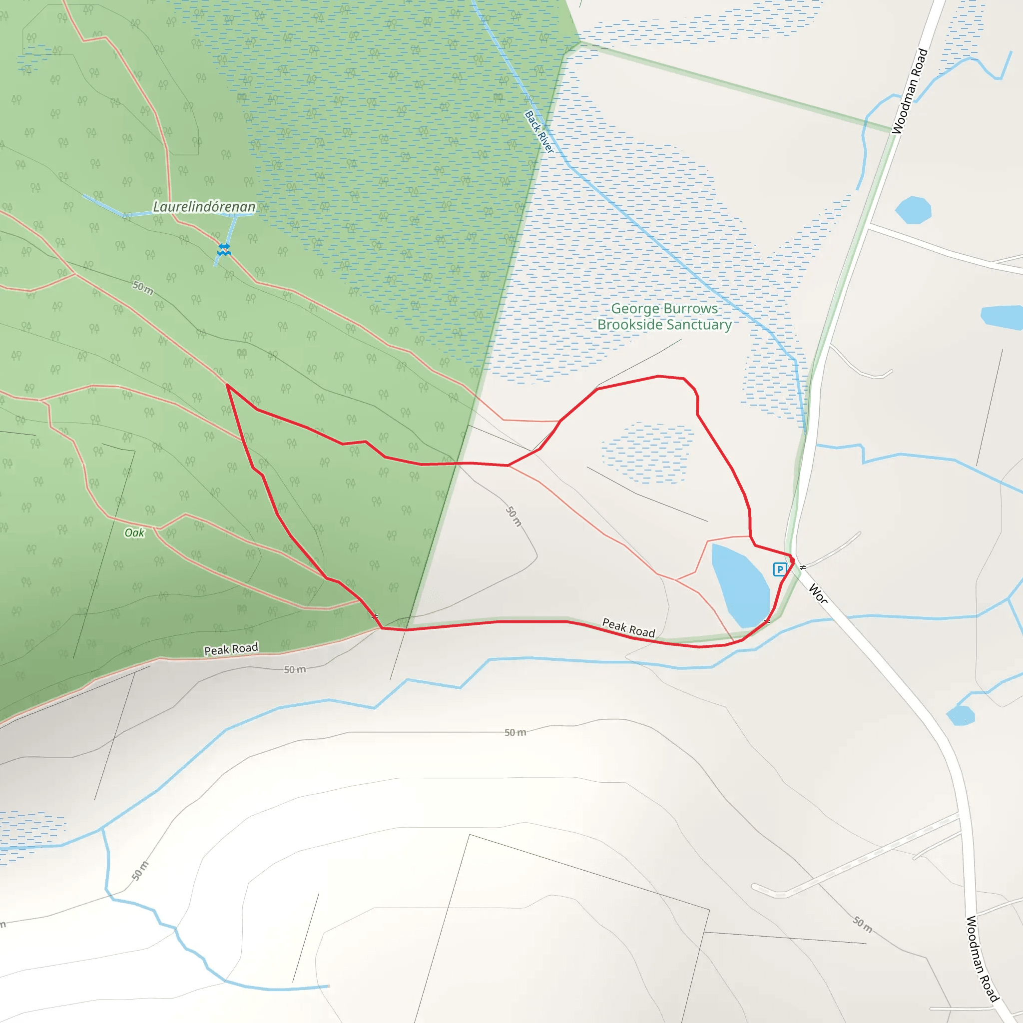 Burrows-Brookside Sanctuary Short Loop Trail mobile static map