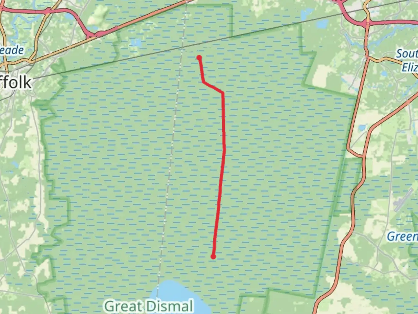 An image depicting the trail East Ditch Trail and its surrounding area.