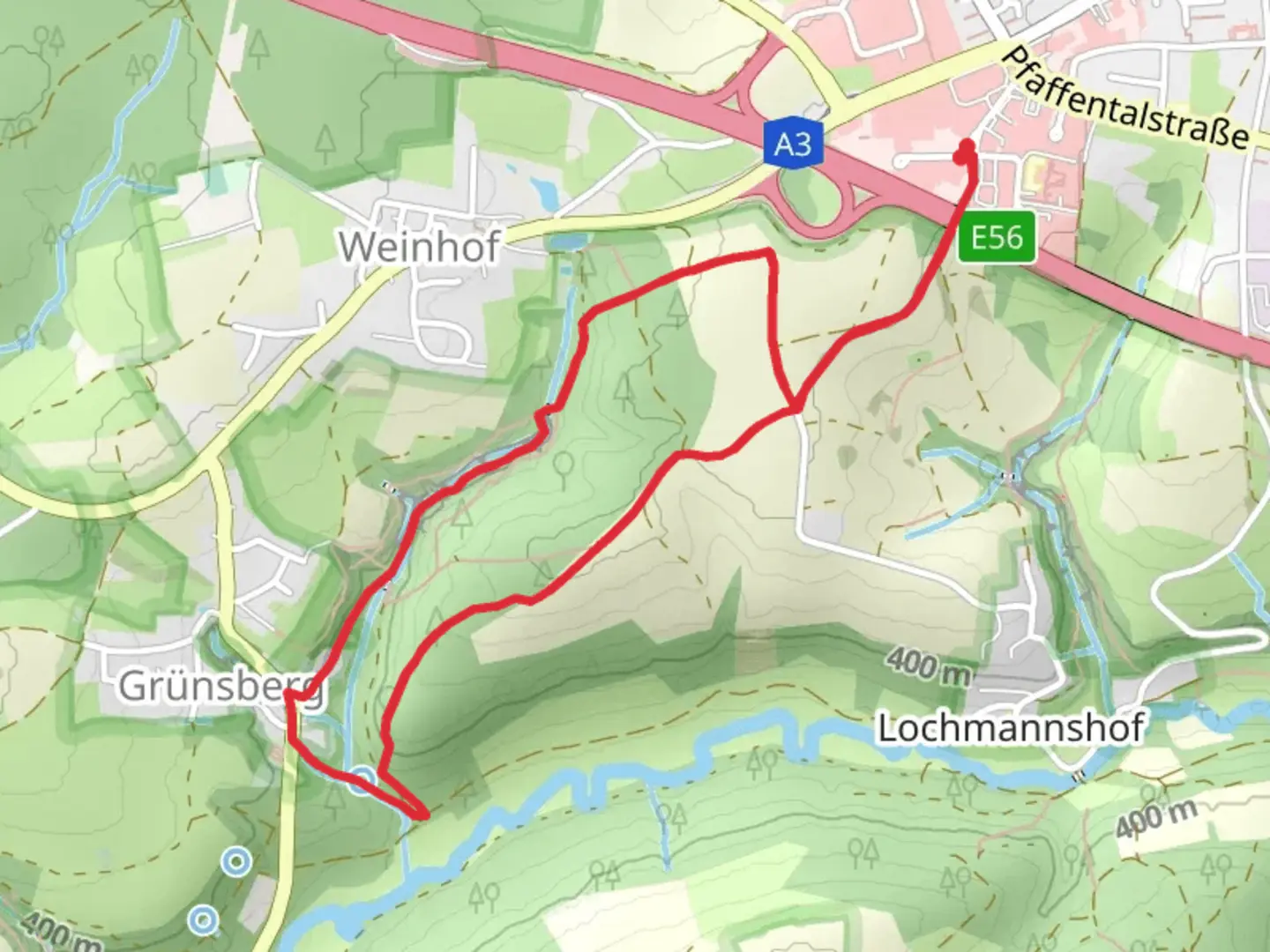 An image depicting the trail Schloss Grunsberg Loop via Teufelskirche and its surrounding area.