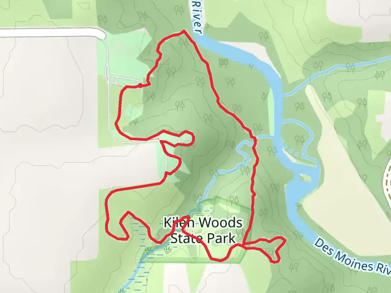 Kilen Woods State Park Hiking Club Trail