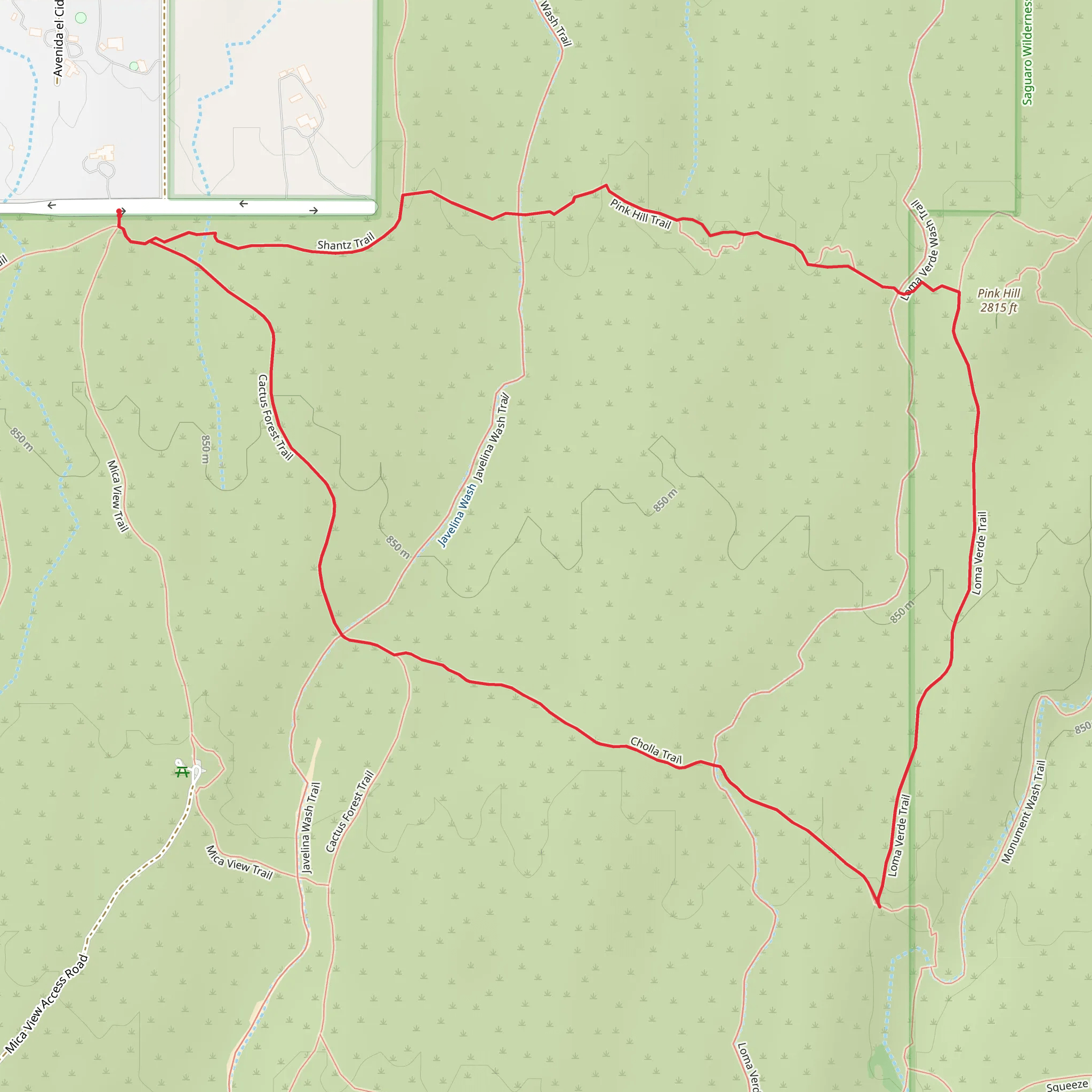 Pink Hill Loop mobile static map