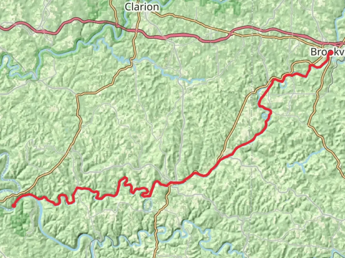 An image depicting the trail Brookville to Phillipston via Redbank Valley Trail and its surrounding area.