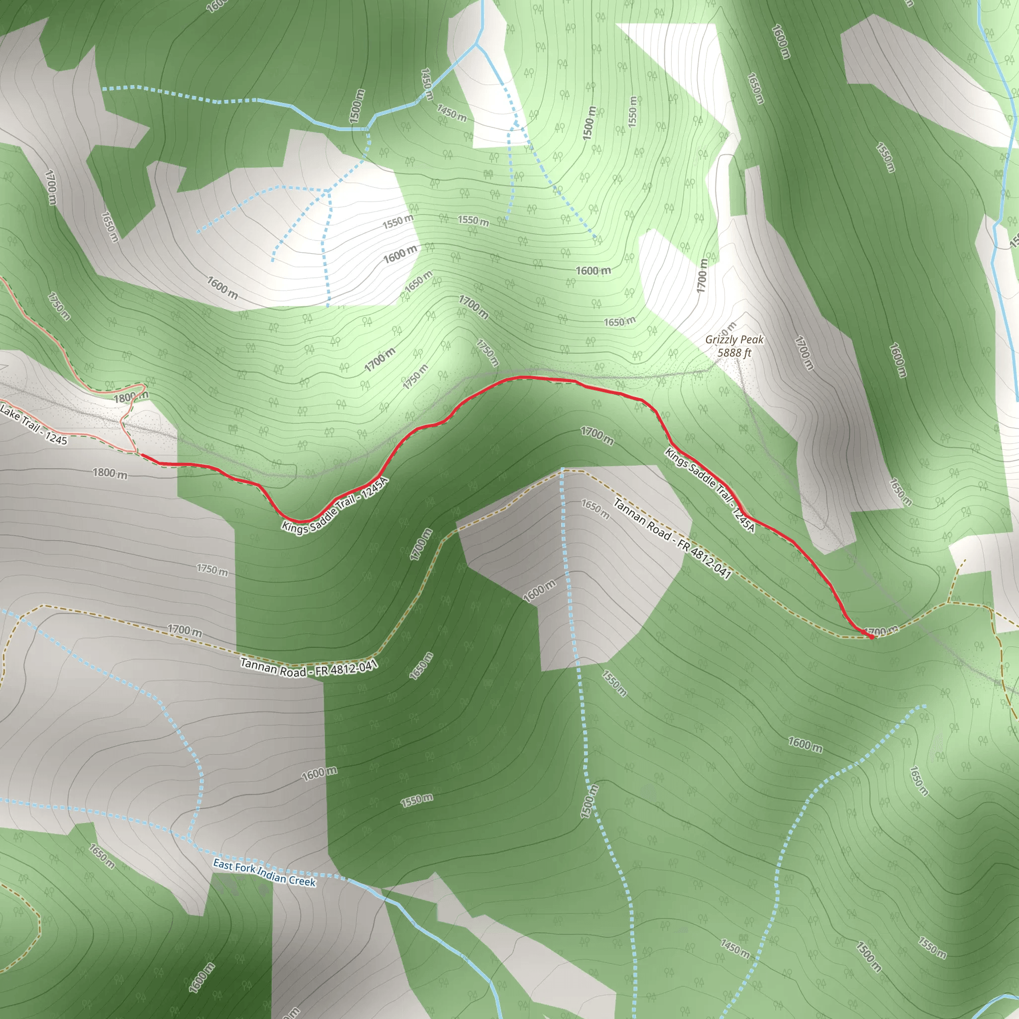 Kings Saddle Trail mobile static map