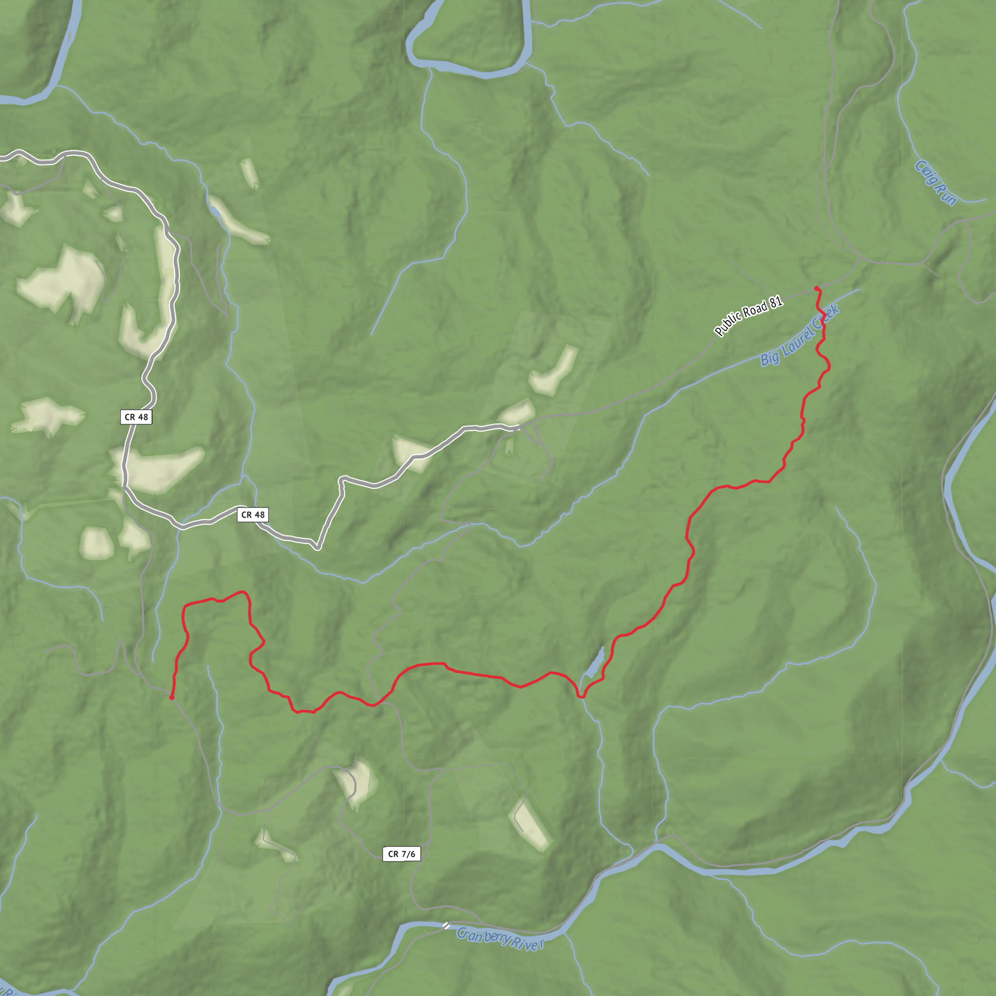 Cranberry Ridge Trail mobile static map
