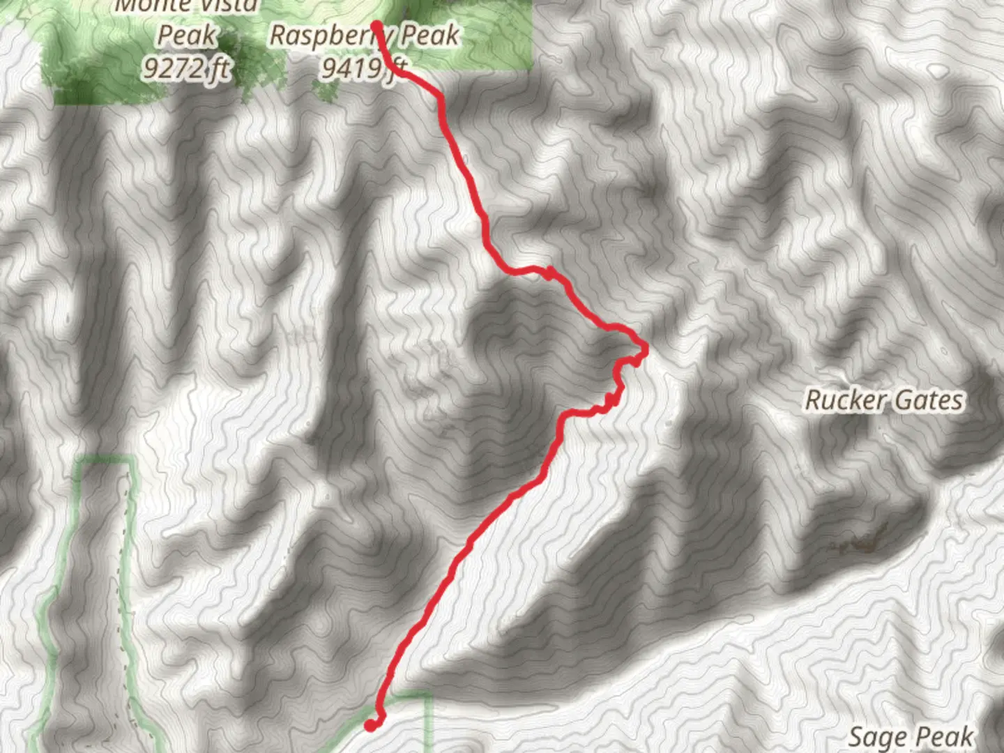 An image depicting the trail Raspberry Saddle and Raspberry Ridge Trail and its surrounding area.