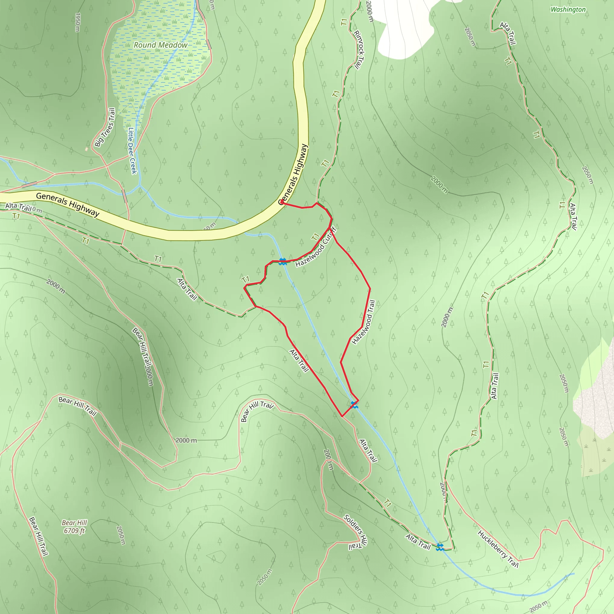 Hazelwood Loop Trail mobile static map