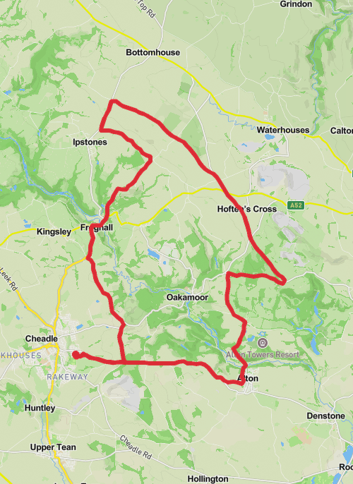 Staffordshire Moorlands Cycling mobile static map