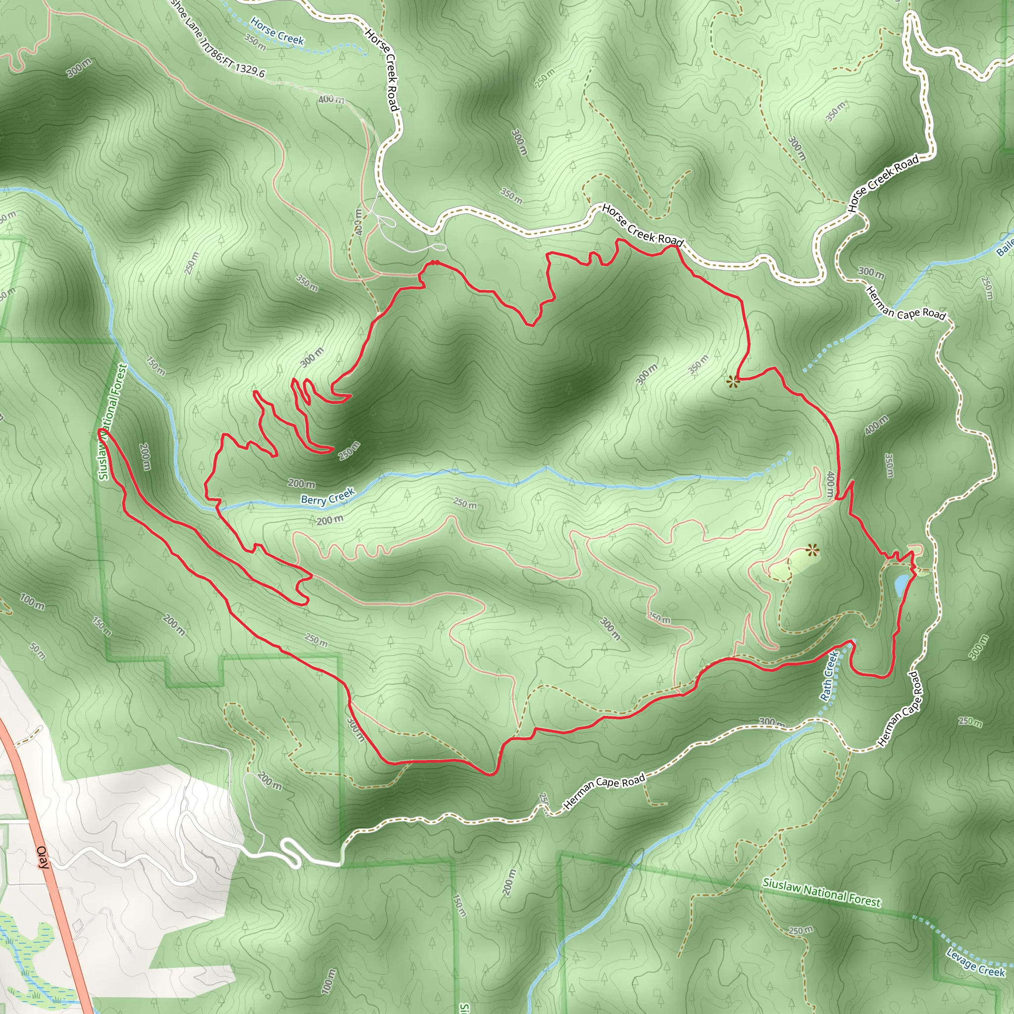 Cape Mountain and Berry Creek Loop mobile static map