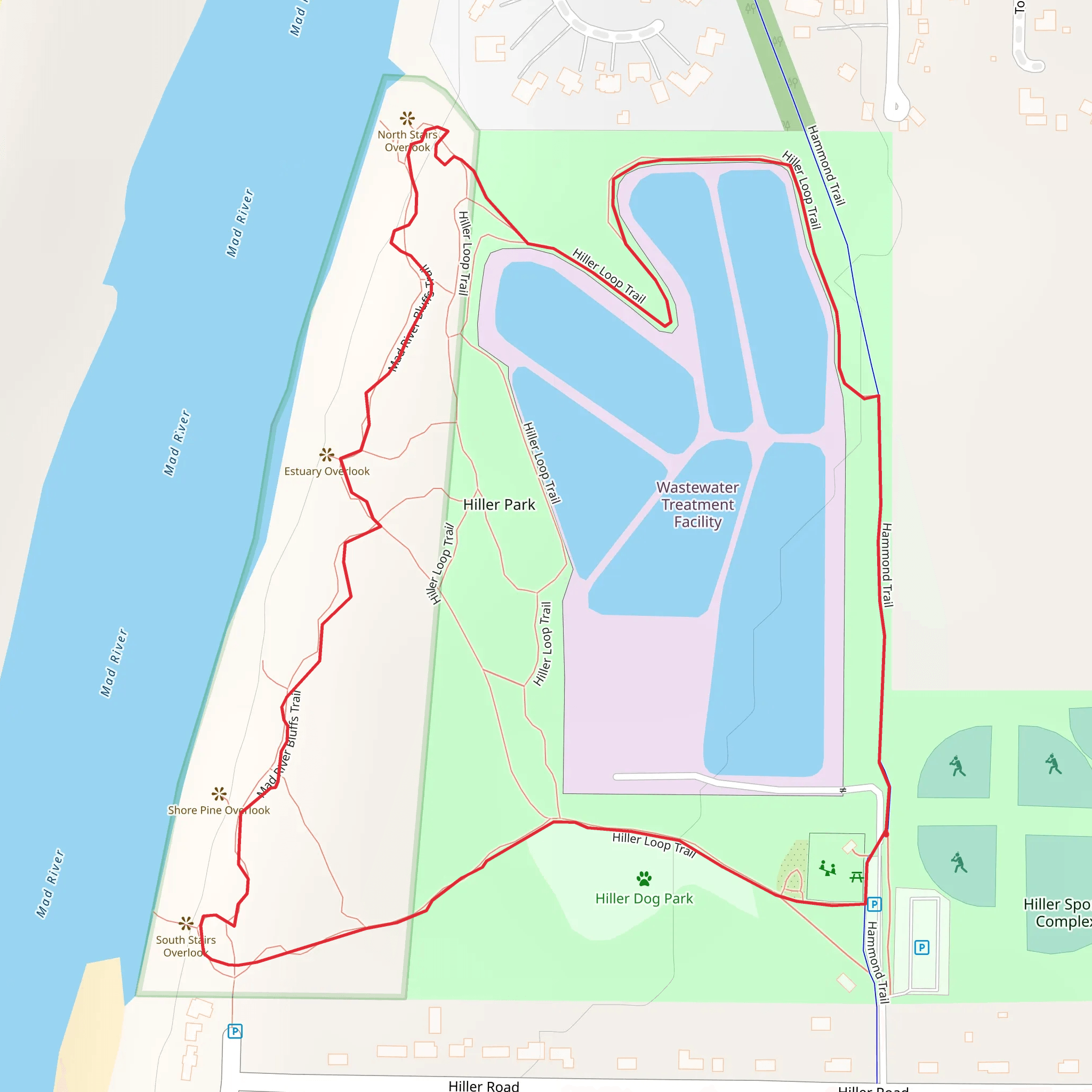 Mad River Bluffs Loop mobile static map