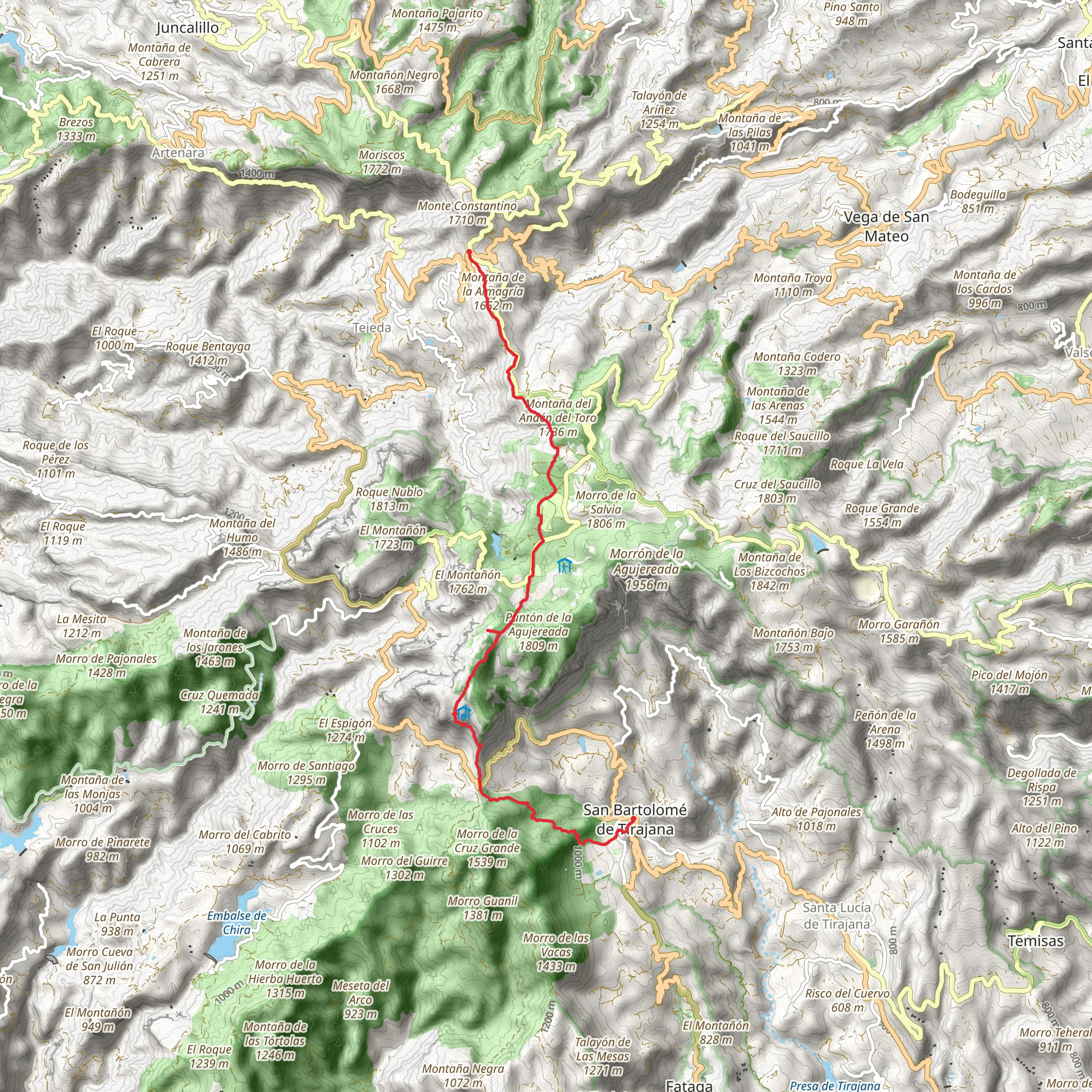 Hike from Hoya de Tunte mobile static map