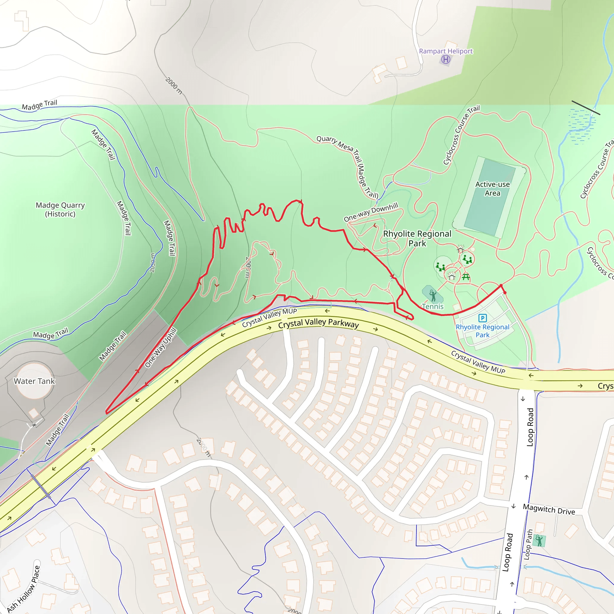 One Way Uphill Loop mobile static map