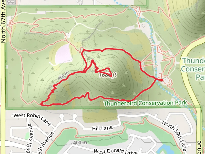 Thunderbird Reservoir and H - 4 Trail