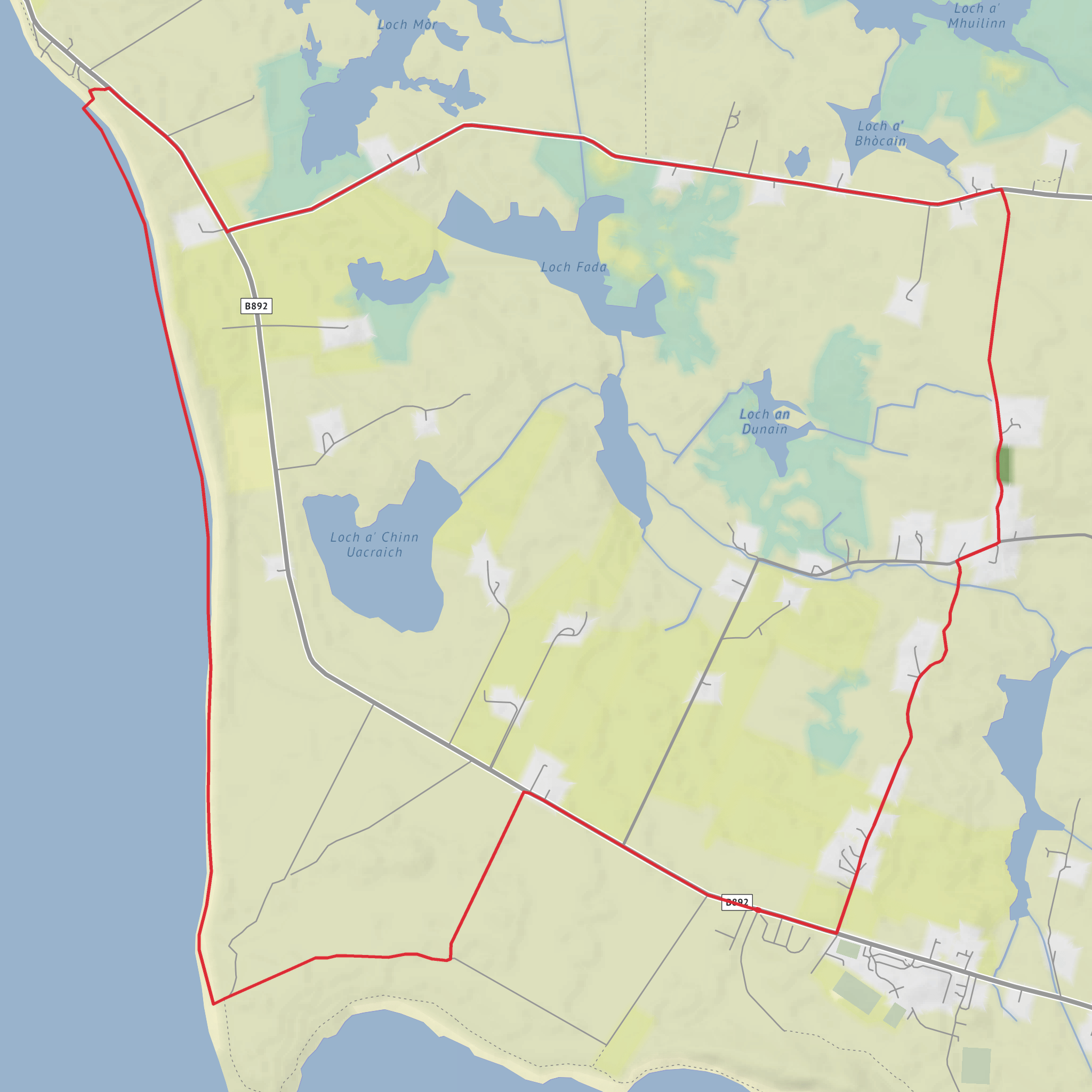 Loch Fada and Borve Castle Loop mobile static map