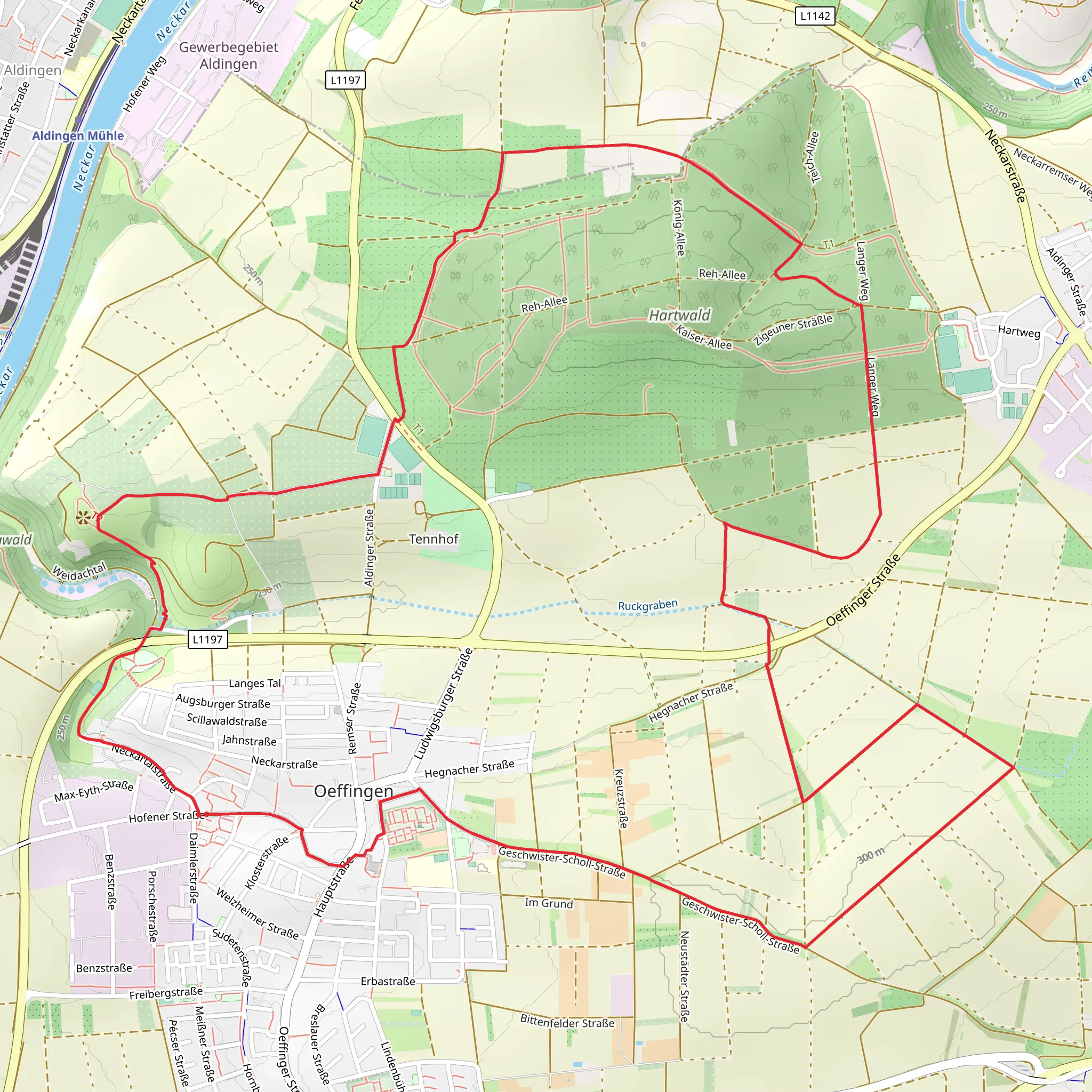 Oeffinger Berg-Remsweg mobile static map