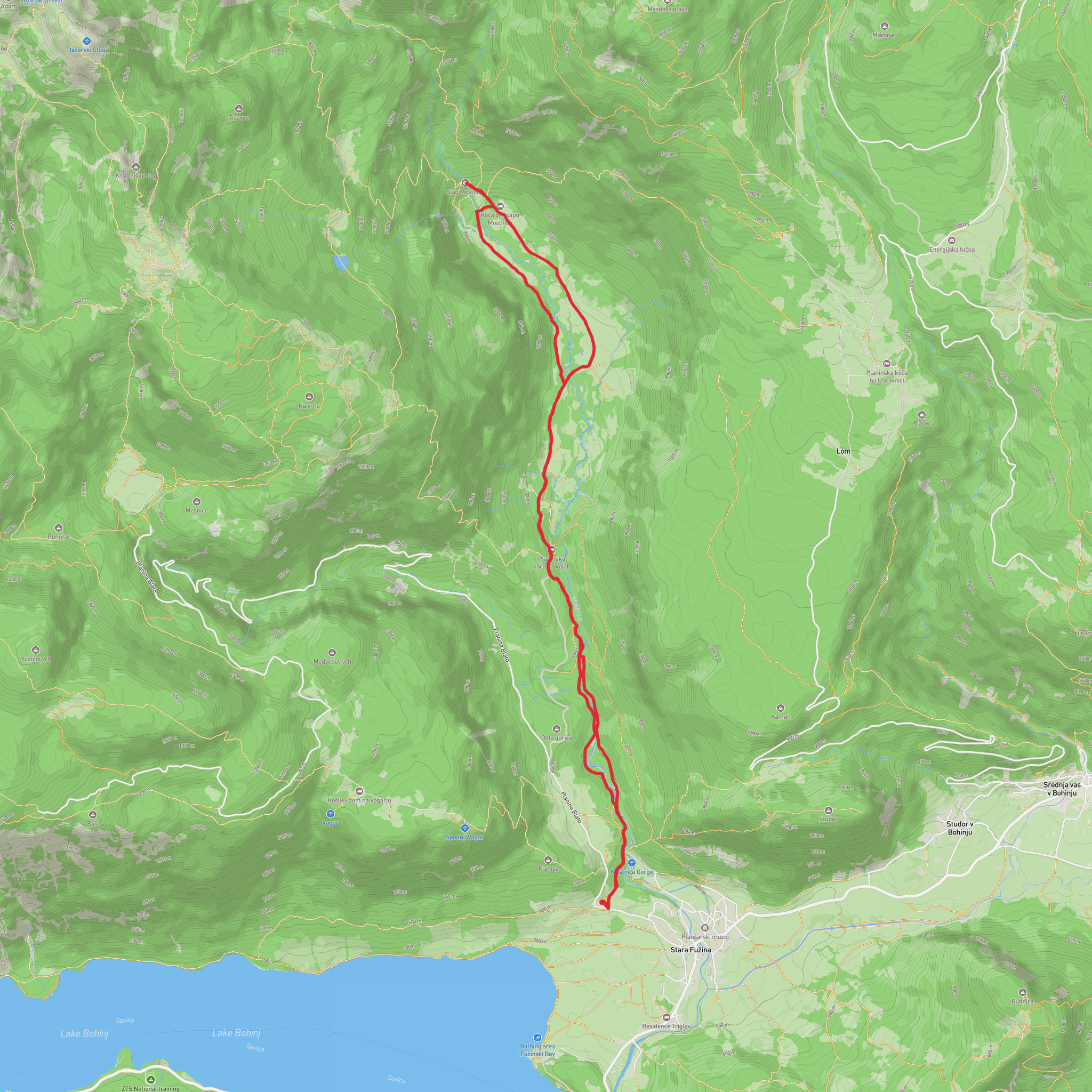 Mostnica Gorge mobile static map