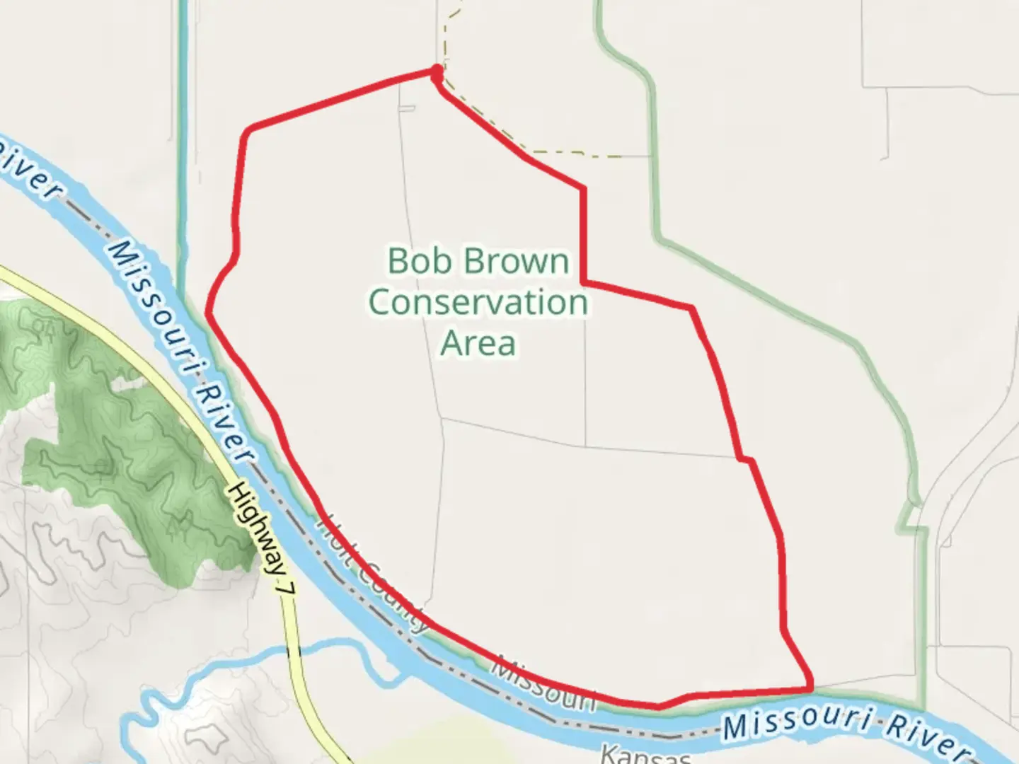 An image depicting the trail Missouri River Loop and its surrounding area.