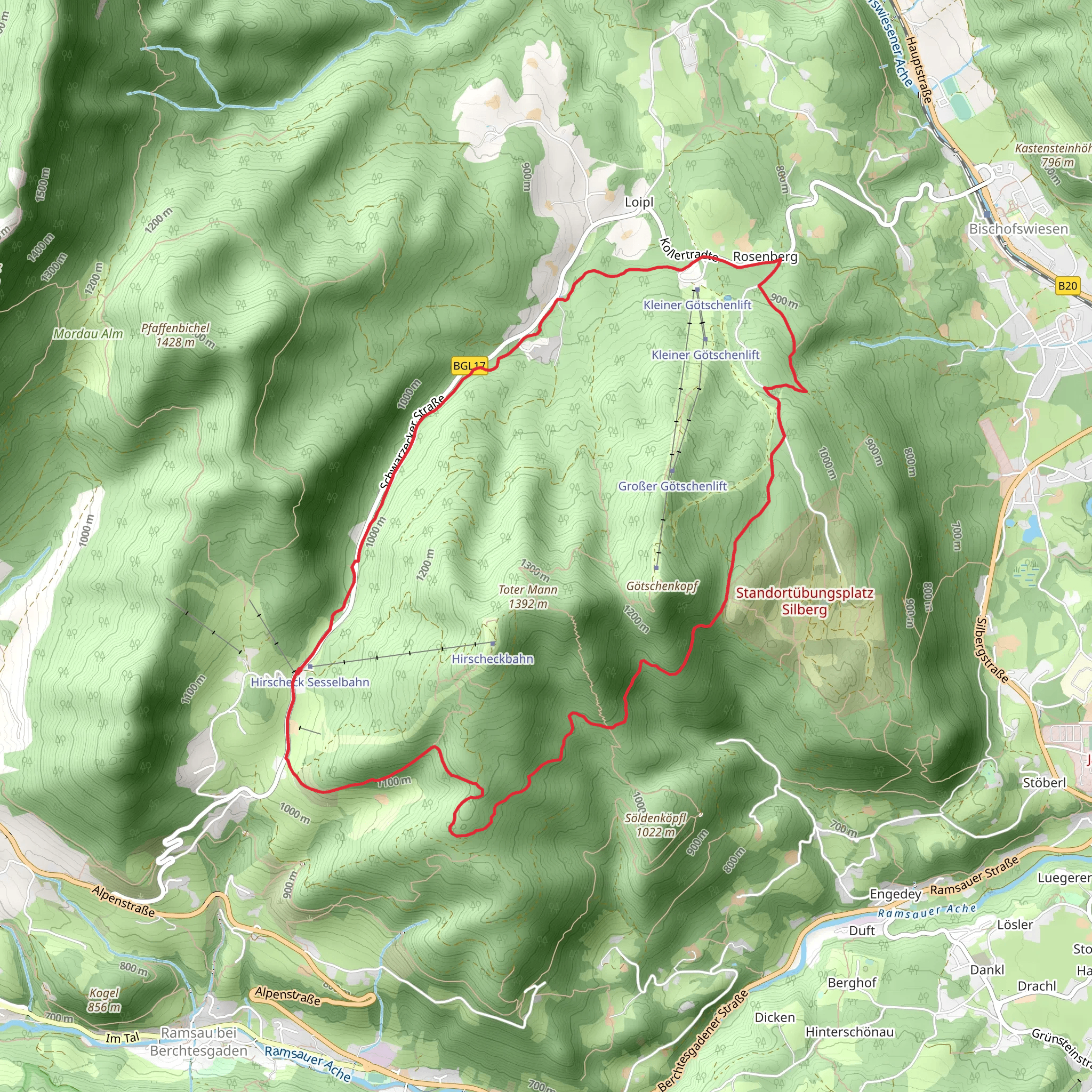 Wanderweg 70 mobile static map
