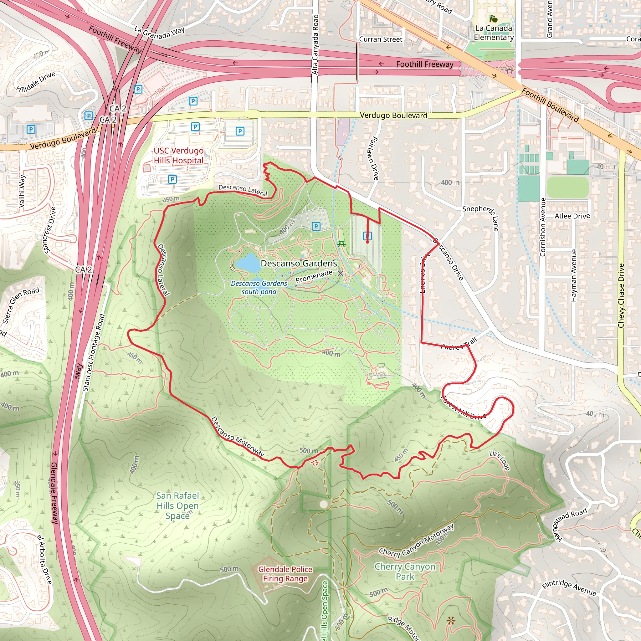 Descanso Lateral Loop mobile static map
