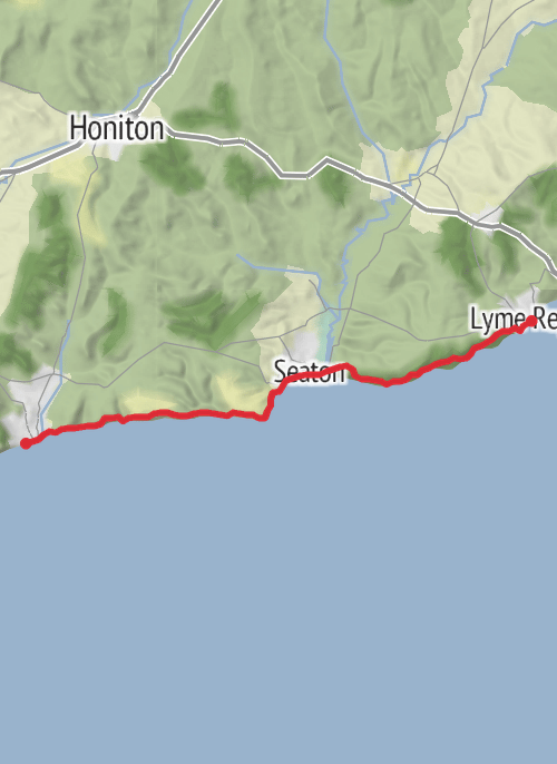 SW Coast Path - Sidmouth to Lyme Regis mobile static map