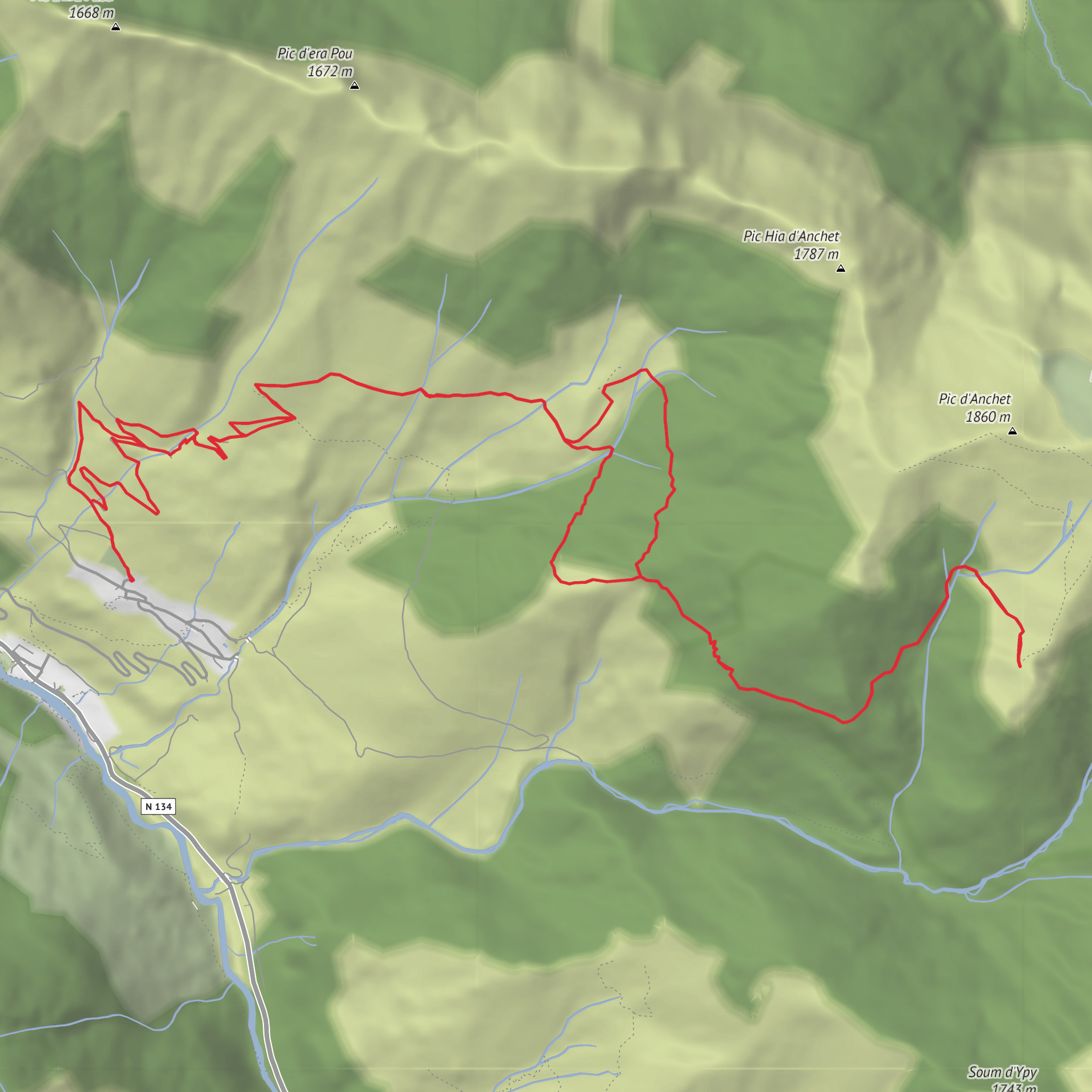 Cabane de Lheze, Cabane de Sargun and Cabane de Narbèze mobile static map