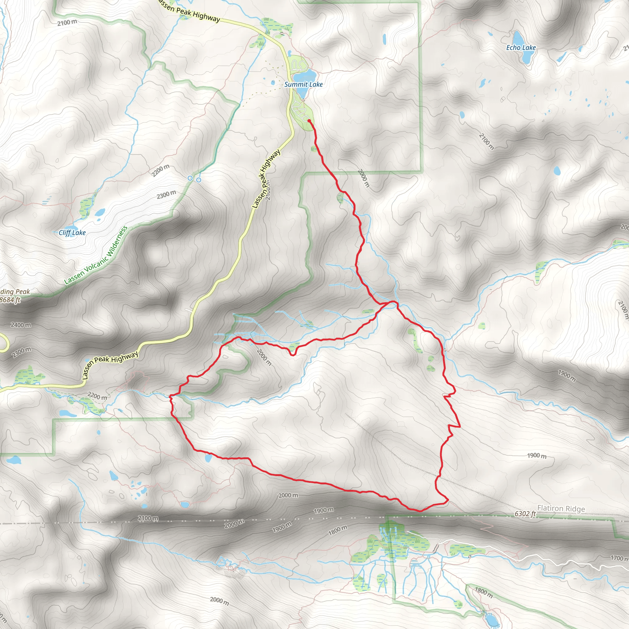Summit Lake To Corral Meadow Trail and Bench Lake Trail Loop mobile static map