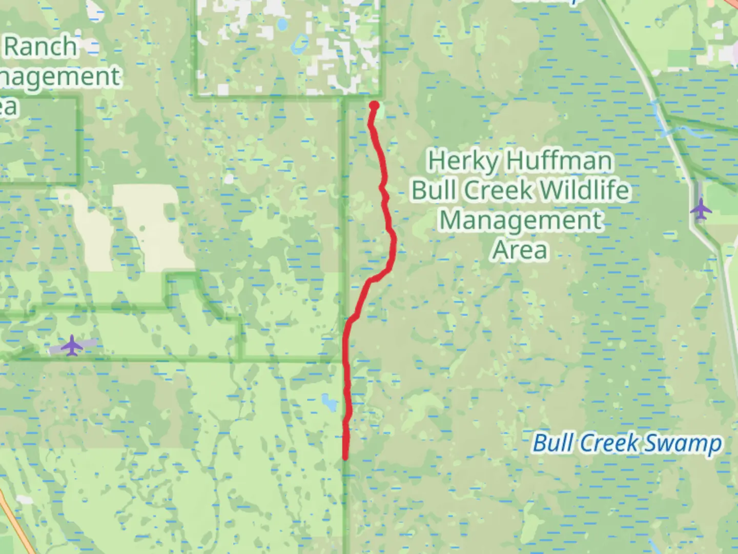 An image depicting the trail White Trail from Crabgrass Road and its surrounding area.