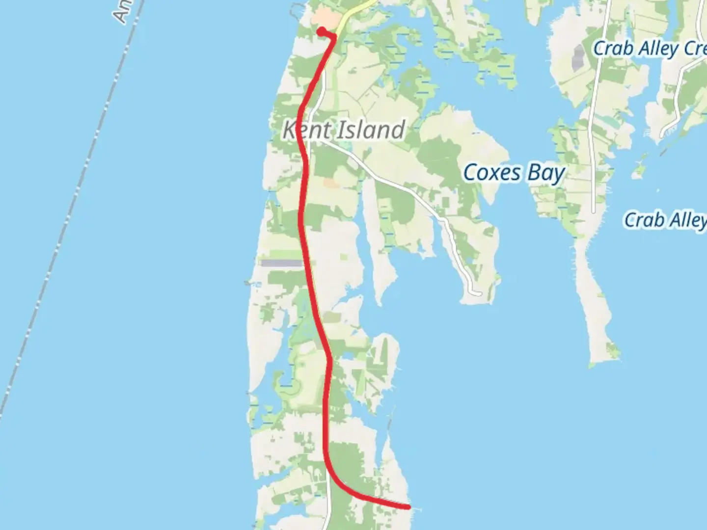 An image depicting the trail Kent Island South Trail and its surrounding area.